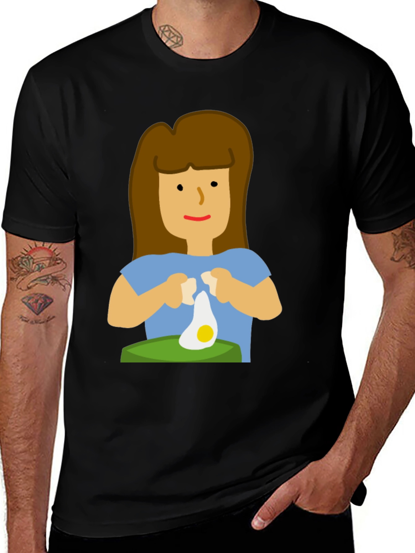 Variant 24 of Cartoon Egg Cracking T-Shirt