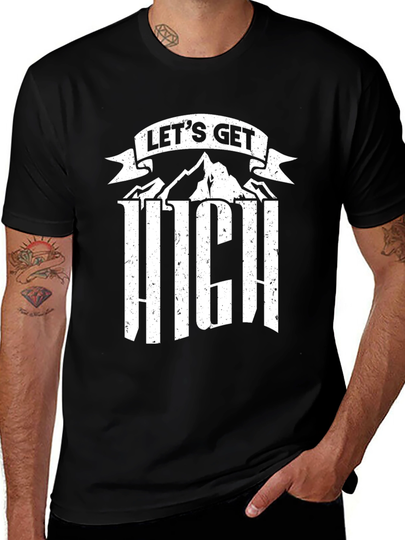 Variant 9 of Let's Get High Mountain Black T-Shirt