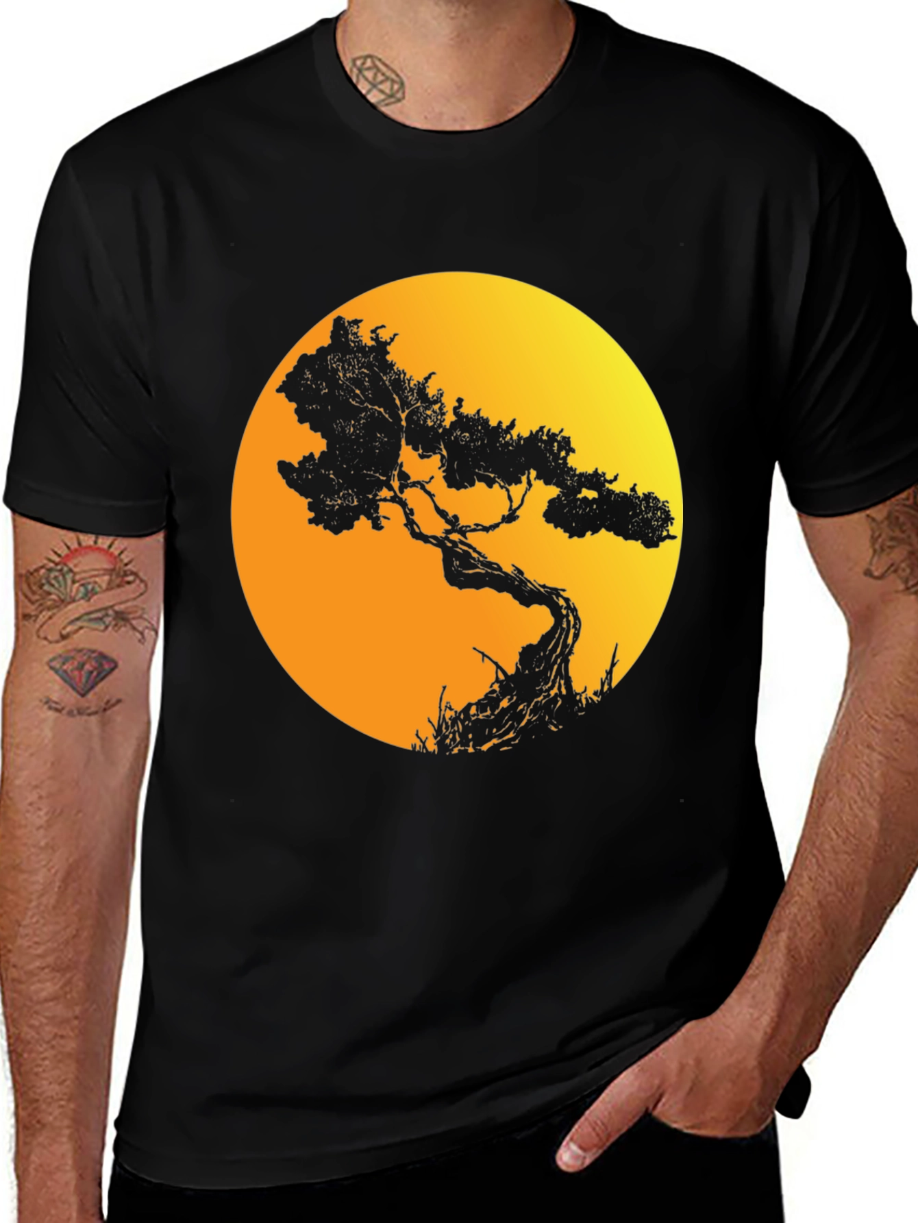 Variant 30 of Bonsai Tree Silhouette Graphic Tee