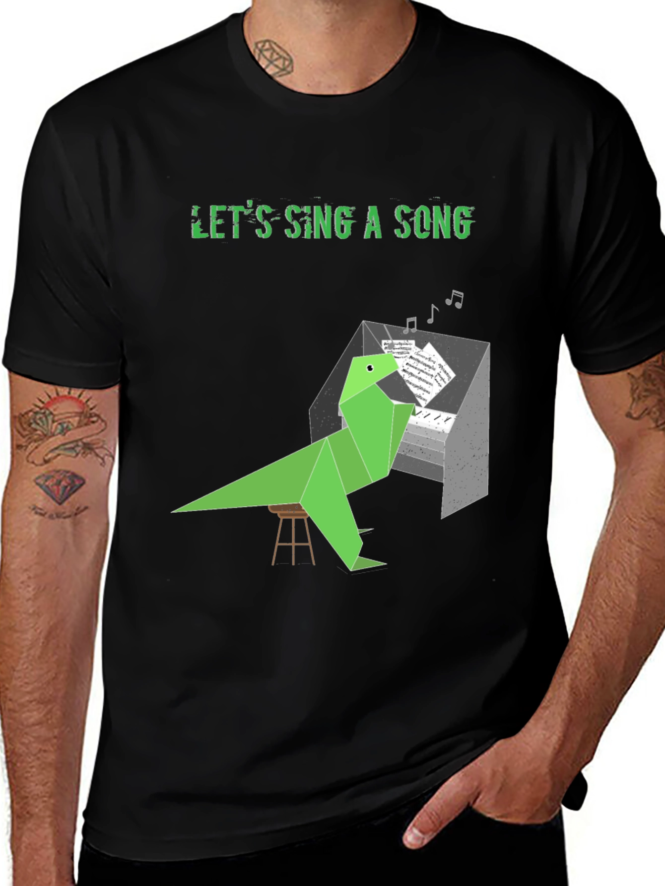 Variant 18 of Musical Dino T-Shirt - Let's Sing A Song