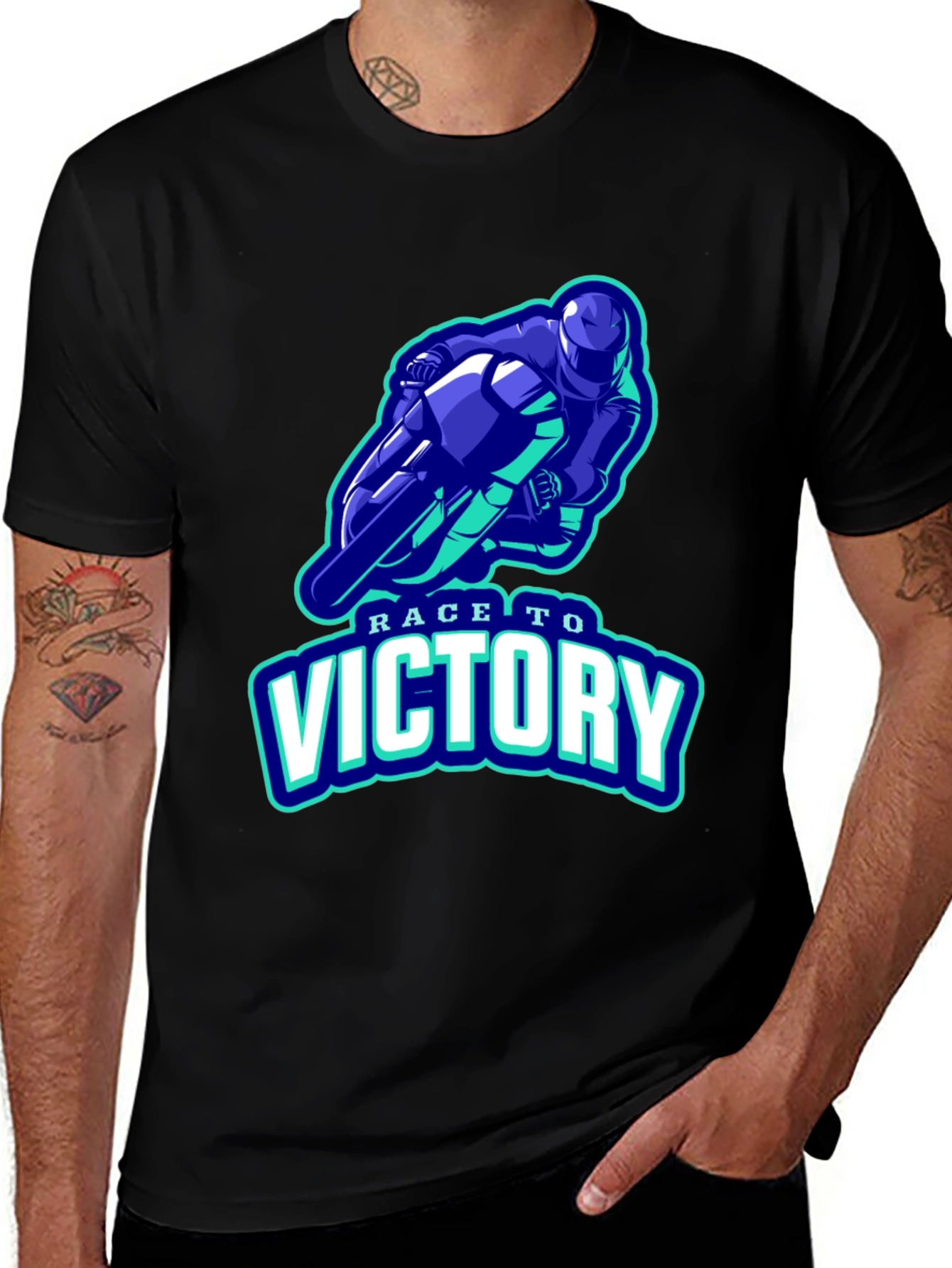 Variant 25 of Race to Victory Graphic T-Shirt - Black