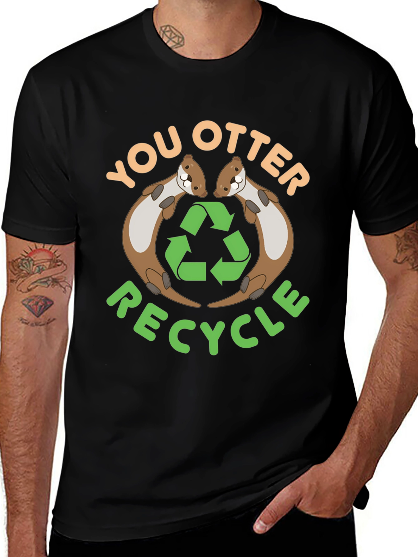 You Otter Recycle Black T-Shirt