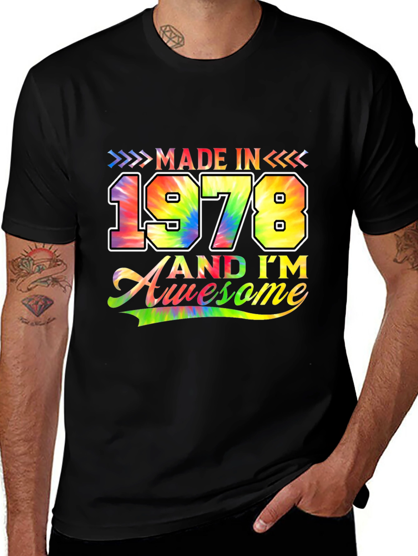 Variant 14 of Made in 1978 Awesome Tie-Dye T-Shirt