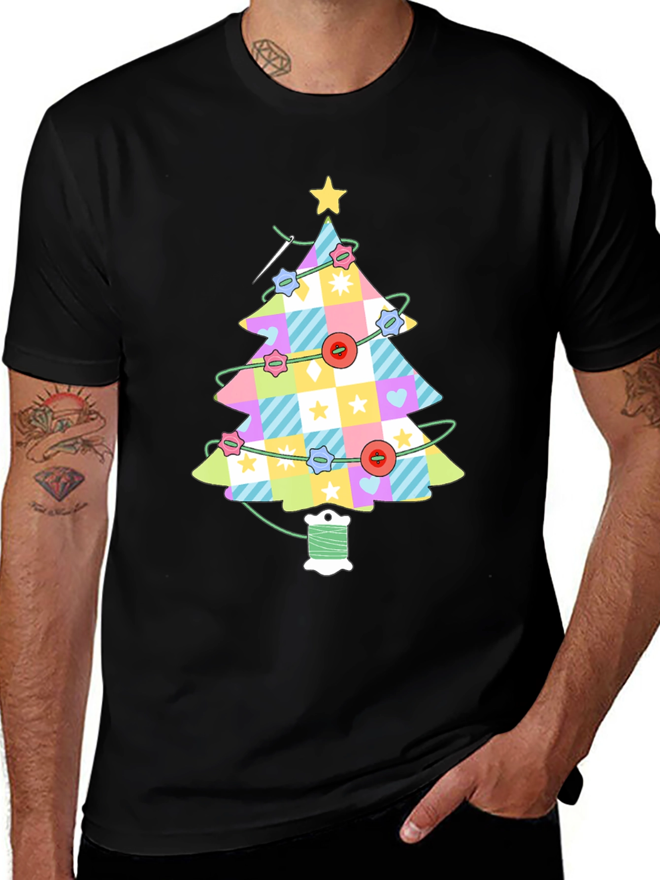 Sewing Christmas Tree T-Shirt - Holiday Apparel