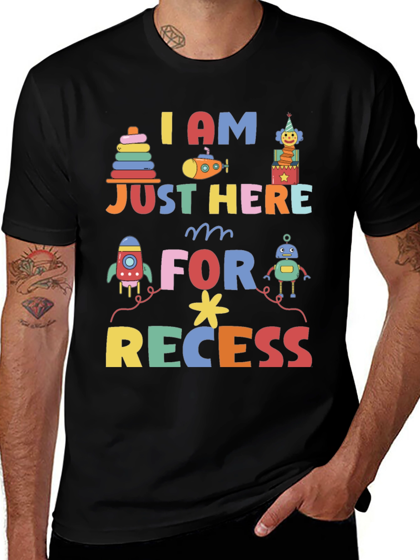 I am Just Here for Recess Graphic Tee
