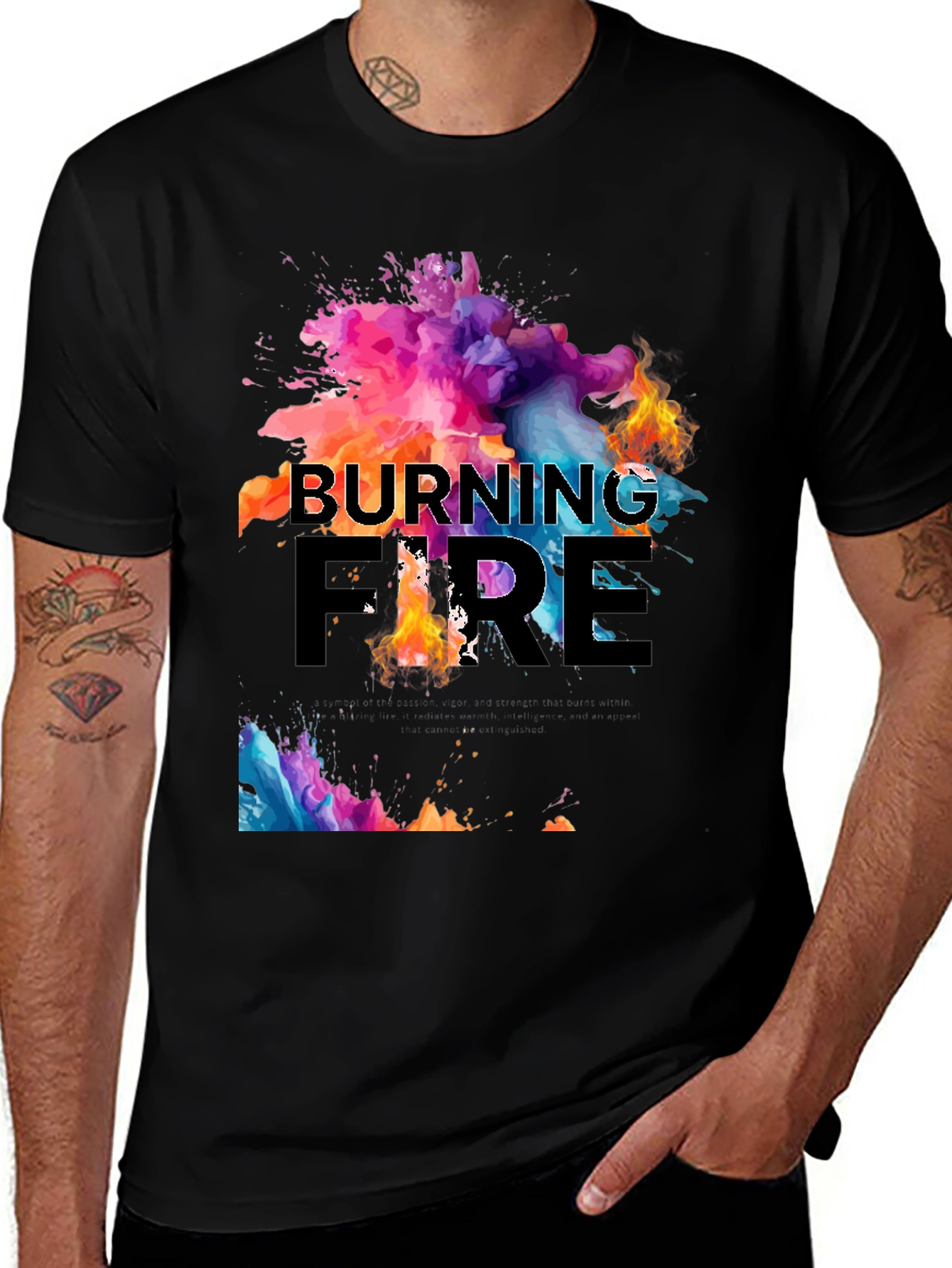 Variant 21 of Burning Fire Graphic Print T-Shirt