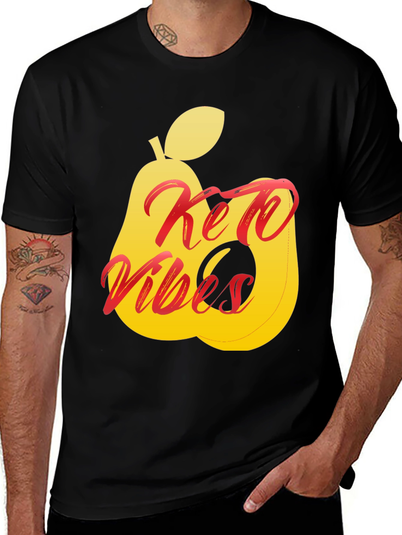 Keto Vibes Black T-Shirt Pear Graphic Tee