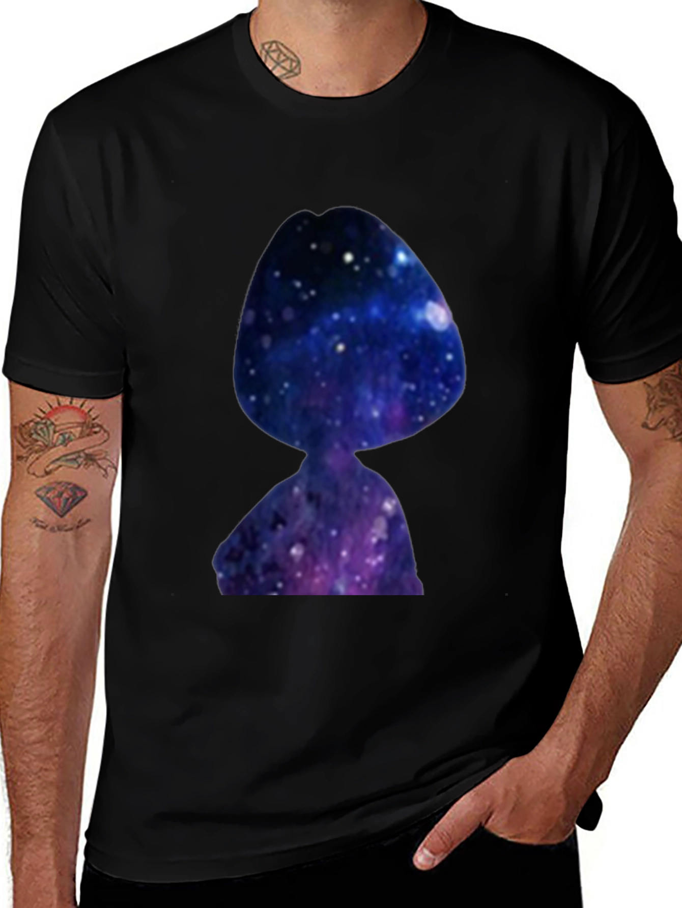 Variant 8 of Galaxy Girl T-Shirt - Black Crew Neck Tee