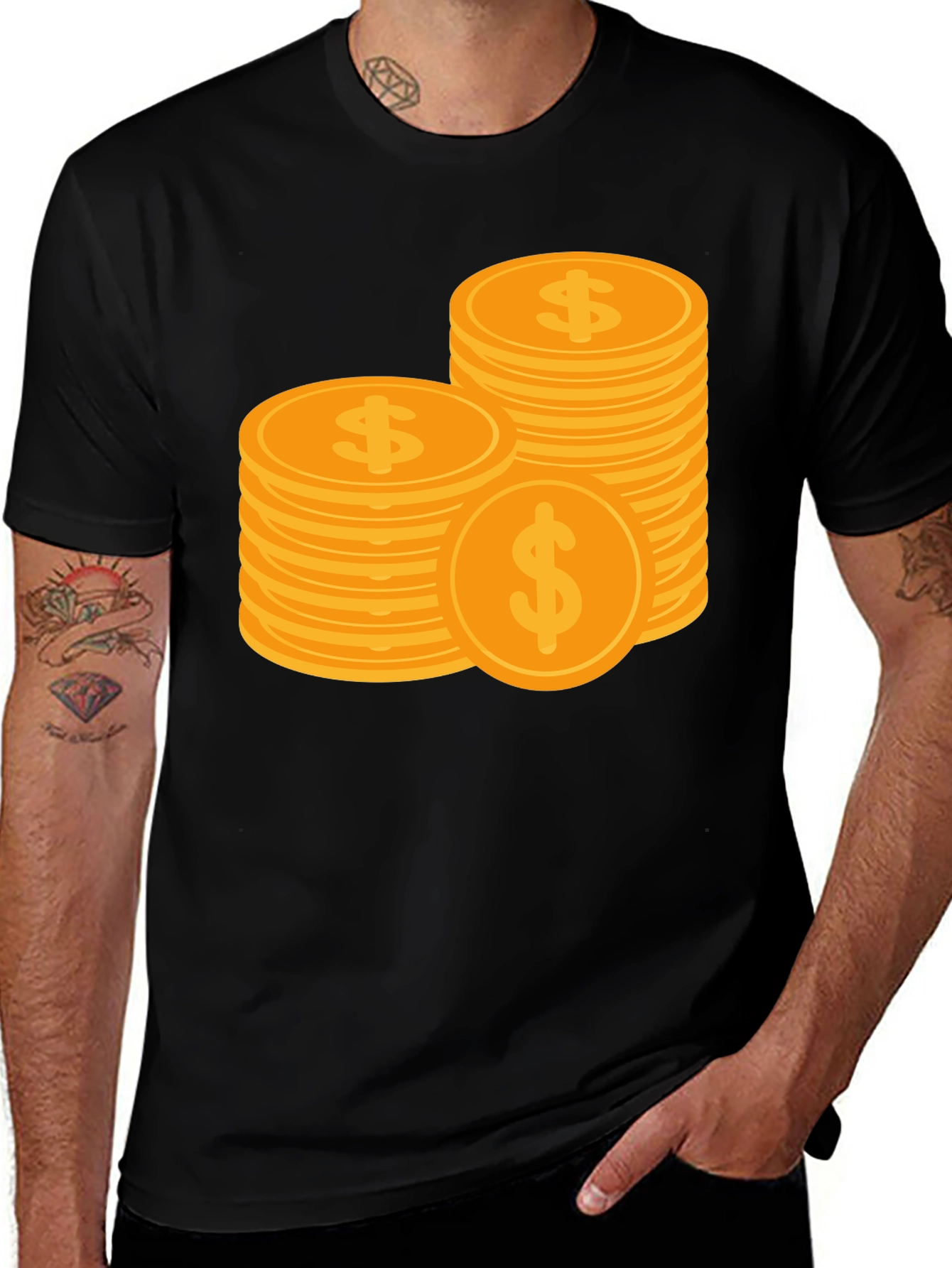 Variant 18 of Stacks of Coins Graphic Tee