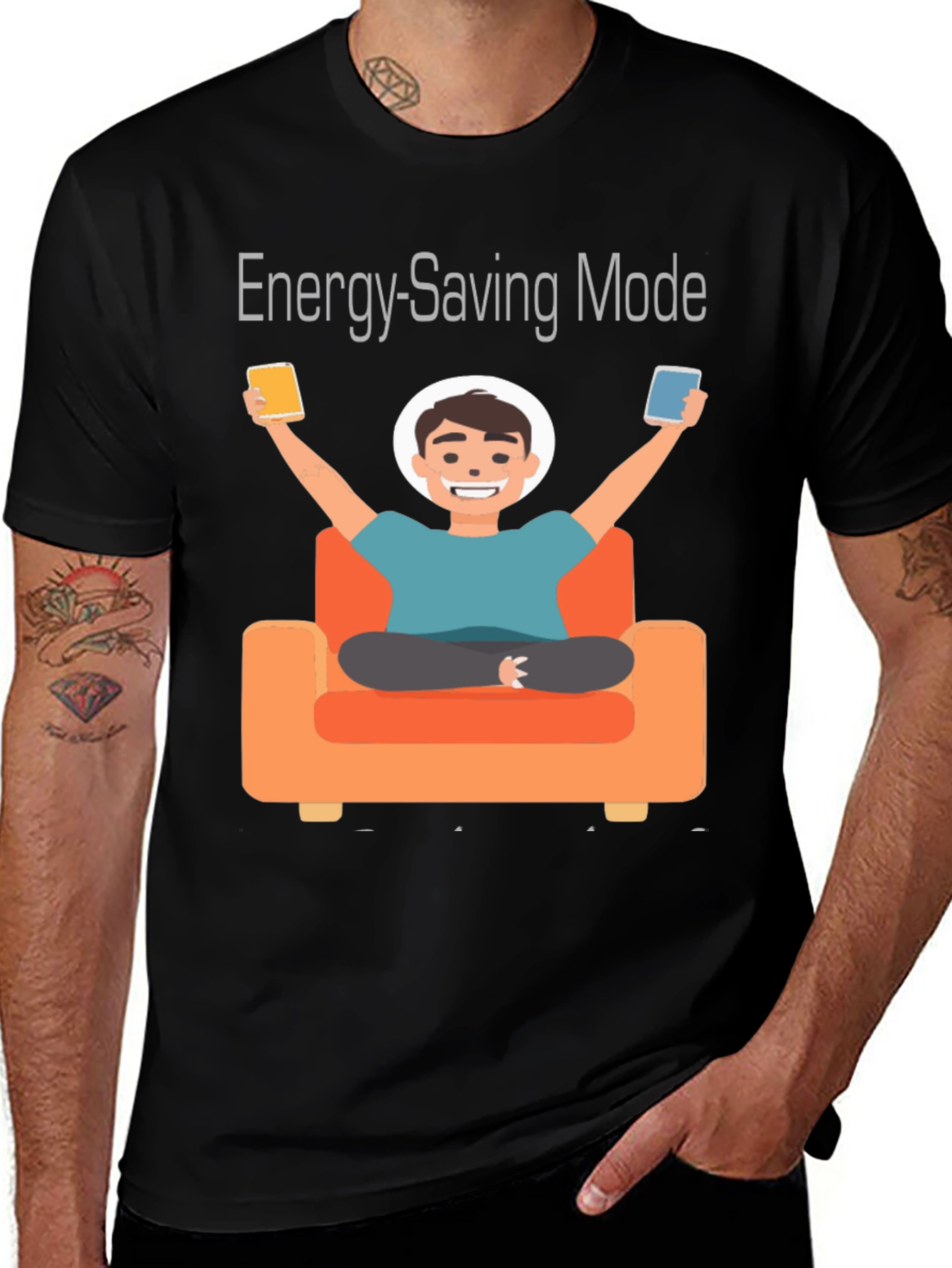 Variant 4 of Energy-Saving Mode Graphic Tee - Relaxed Comfort