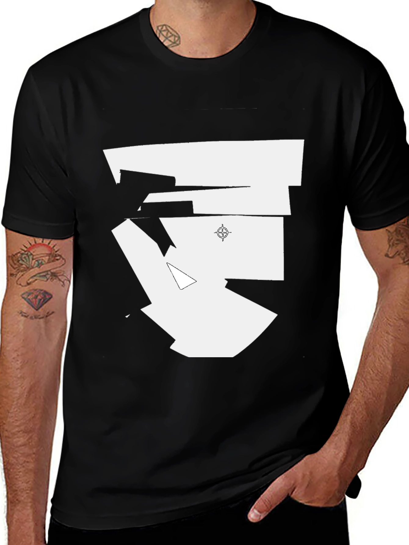 Black Abstract Graphic Print Black T-Shirt main image