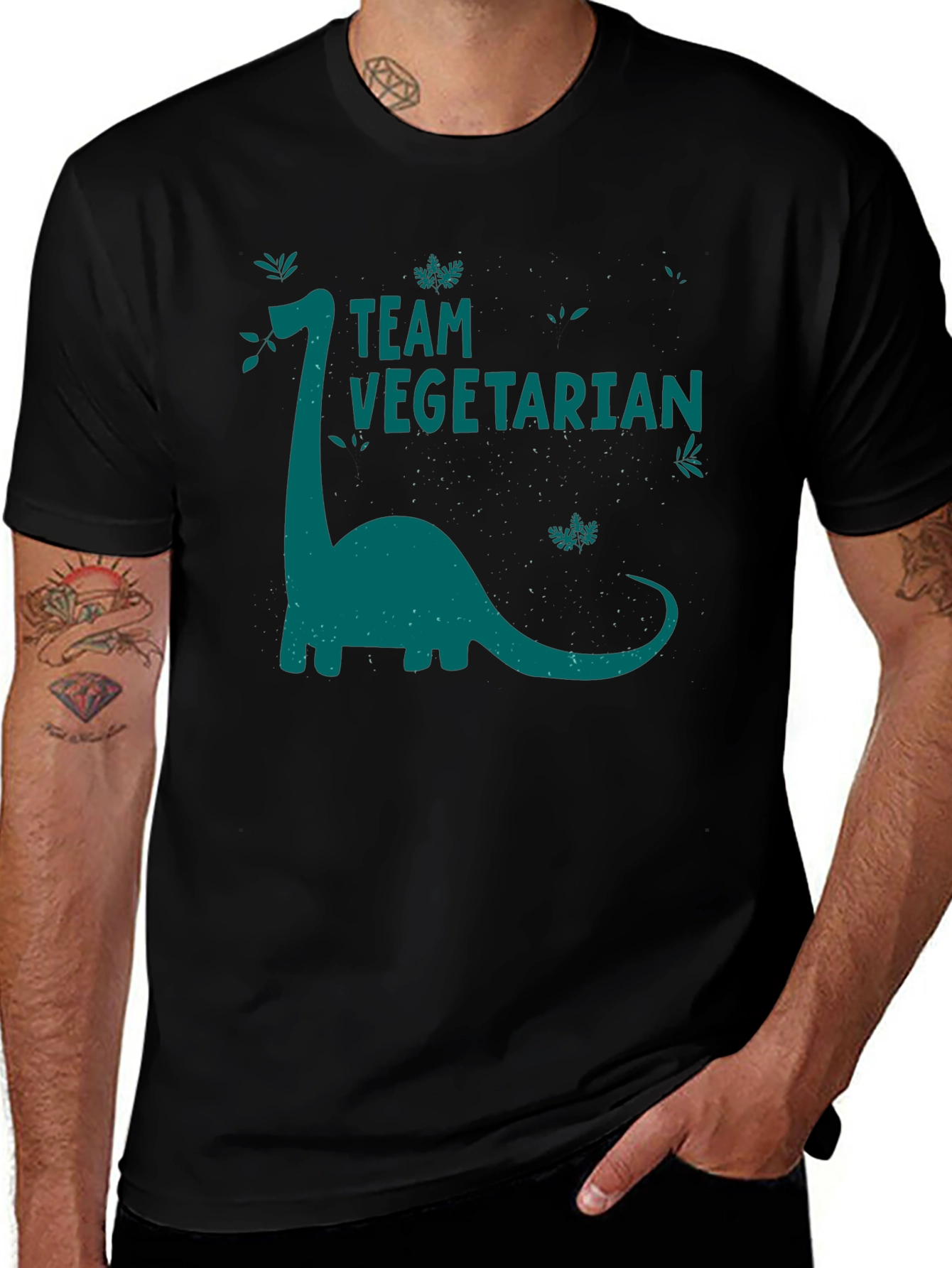 Variant 25 of Team Vegetarian Dinosaur Graphic T-Shirt