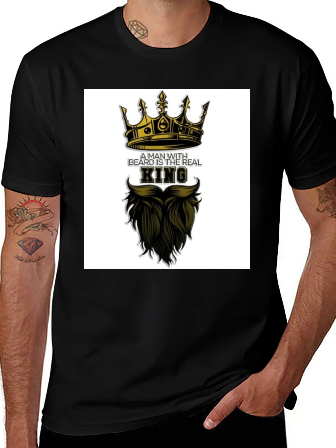 Variant 10 of Bearded King Graphic Tee - Men's Black T-Shirt