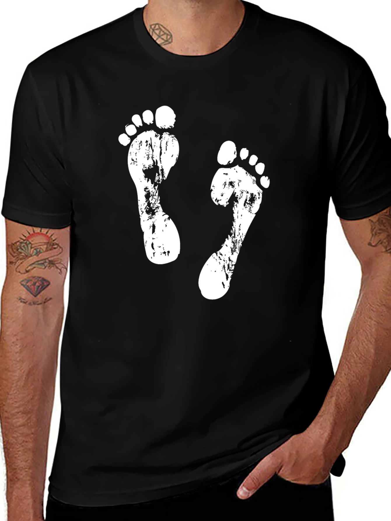 Variant 25 of Footprint Graphic Tee - Men's Black T-Shirt