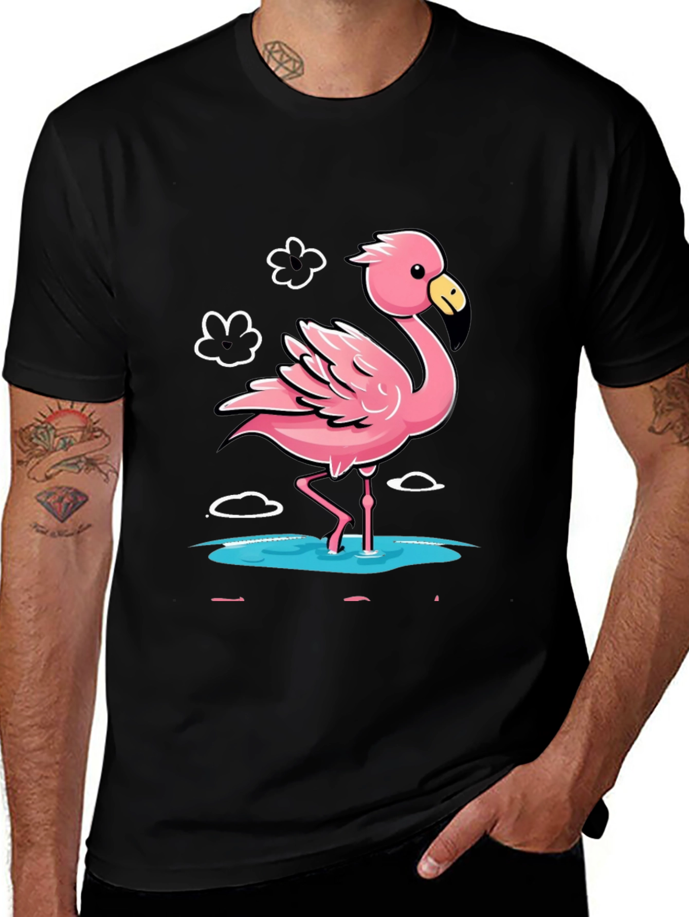 Variant 13 of Flamingo Graphic Tee - Casual Comfort, Unique Design