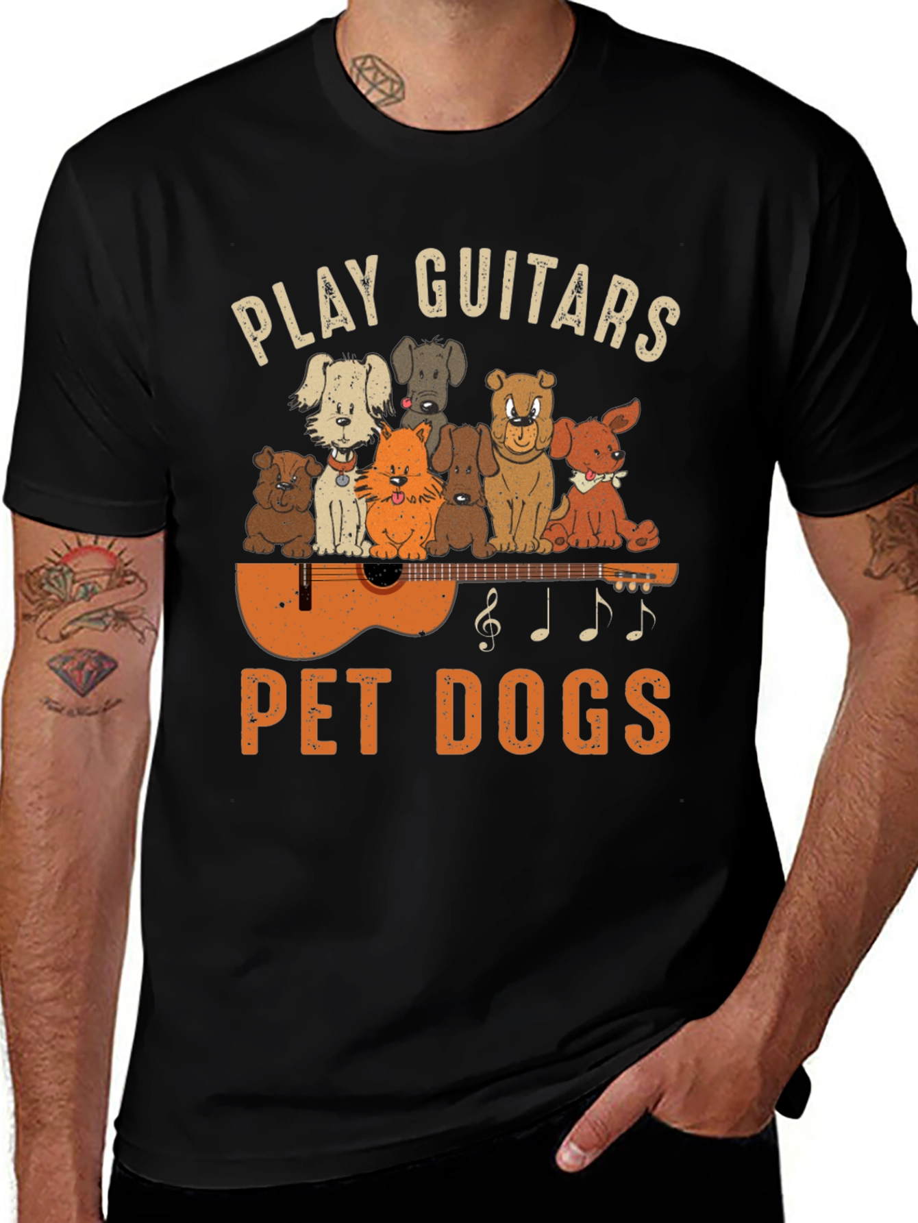 Variant 7 of Play Guitars Pet Dogs Graphic T-Shirt