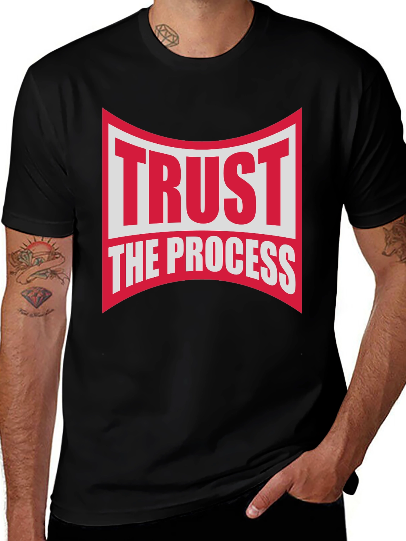 Variant 25 of Trust The Process Black Graphic T-Shirt