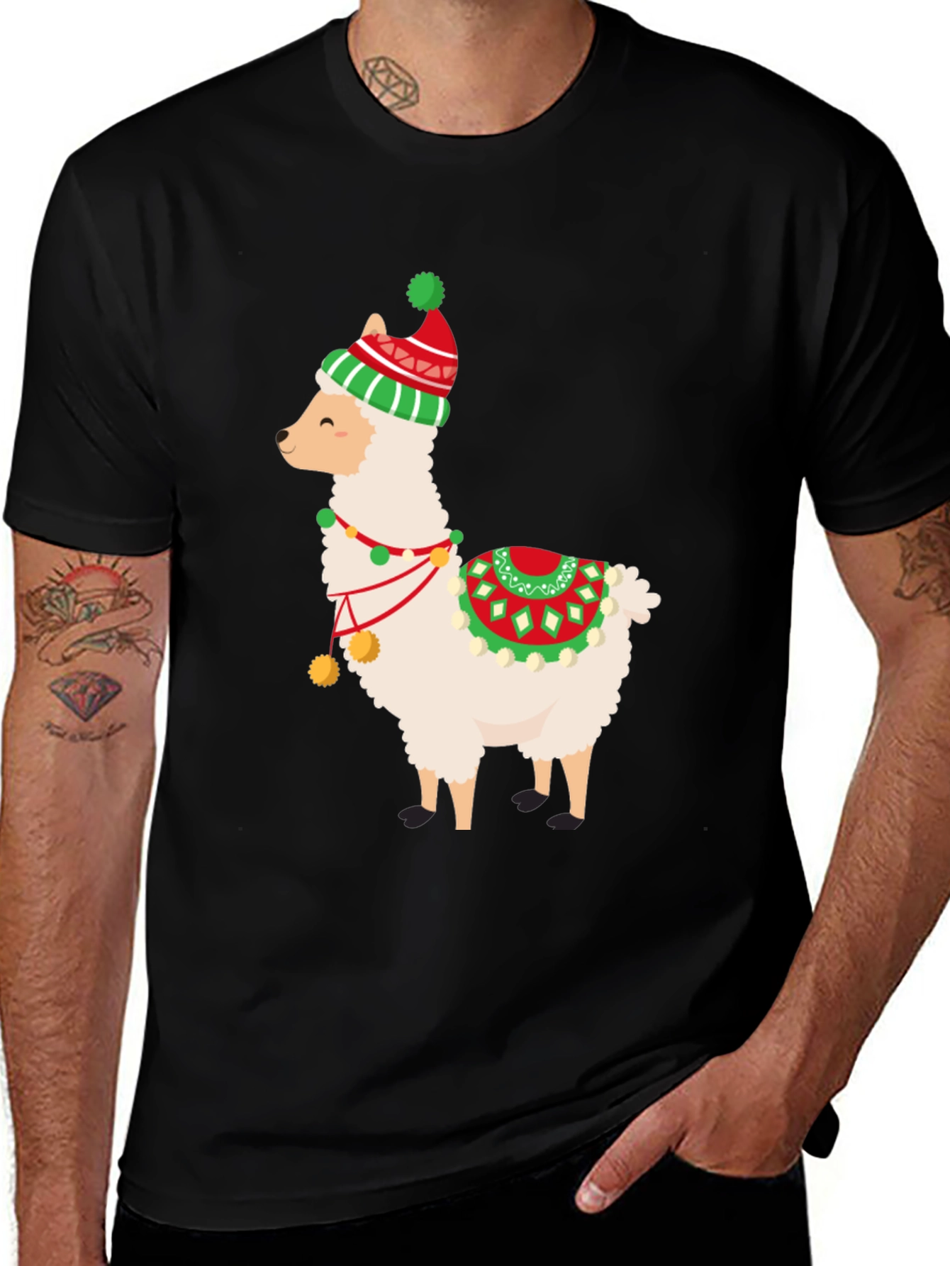 Variant 22 of Festive Llama Holiday Graphic Tee