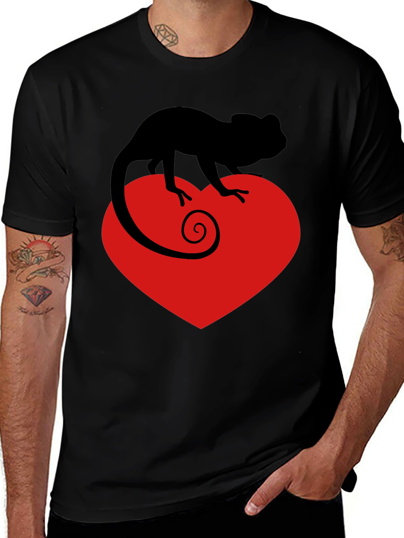 Chameleon Heart Graphic Tee - Love Reptiles!