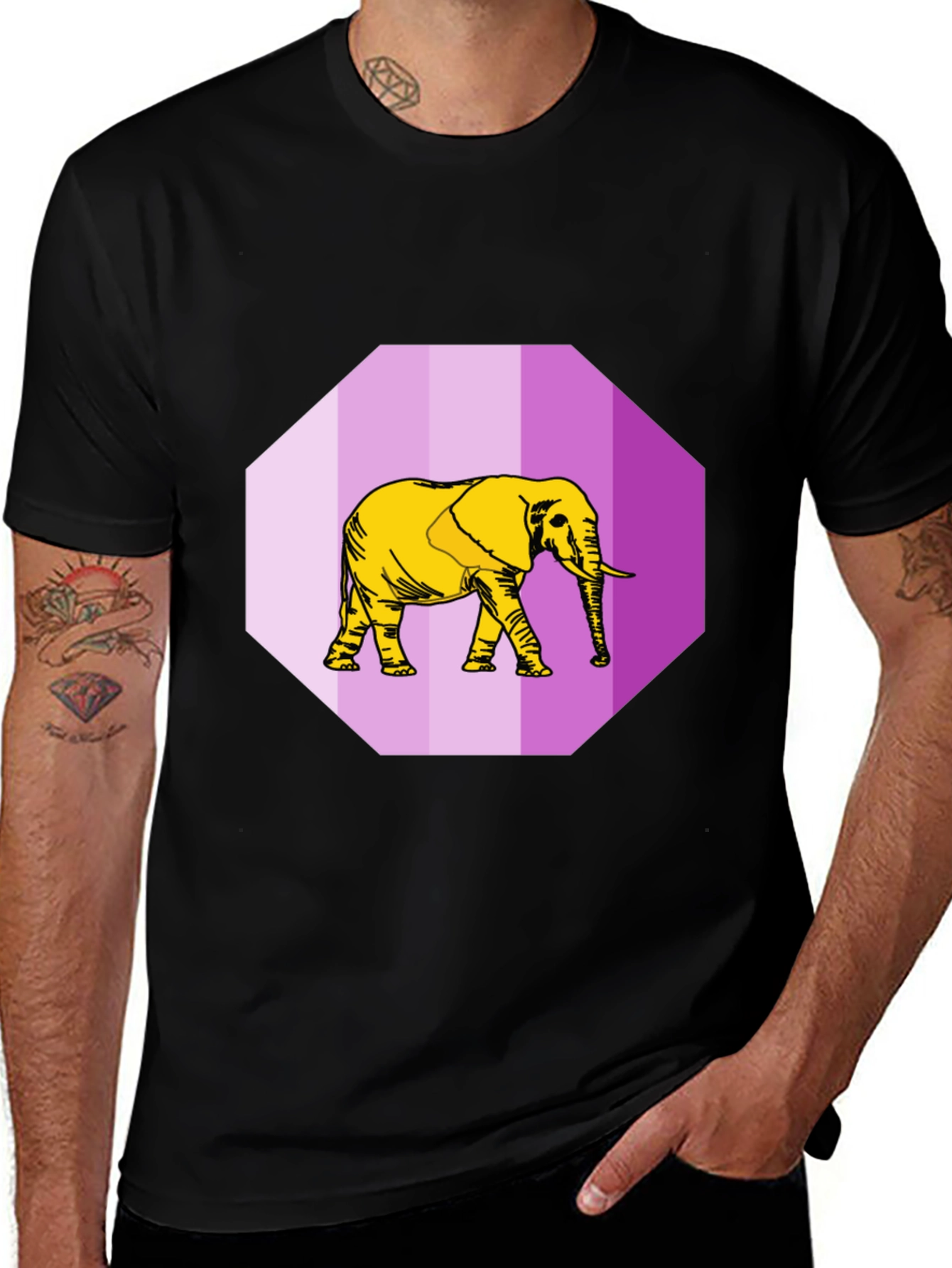 Variant 3 of Elephant Graphic Tee - Modern Crew Neck T-Shirt