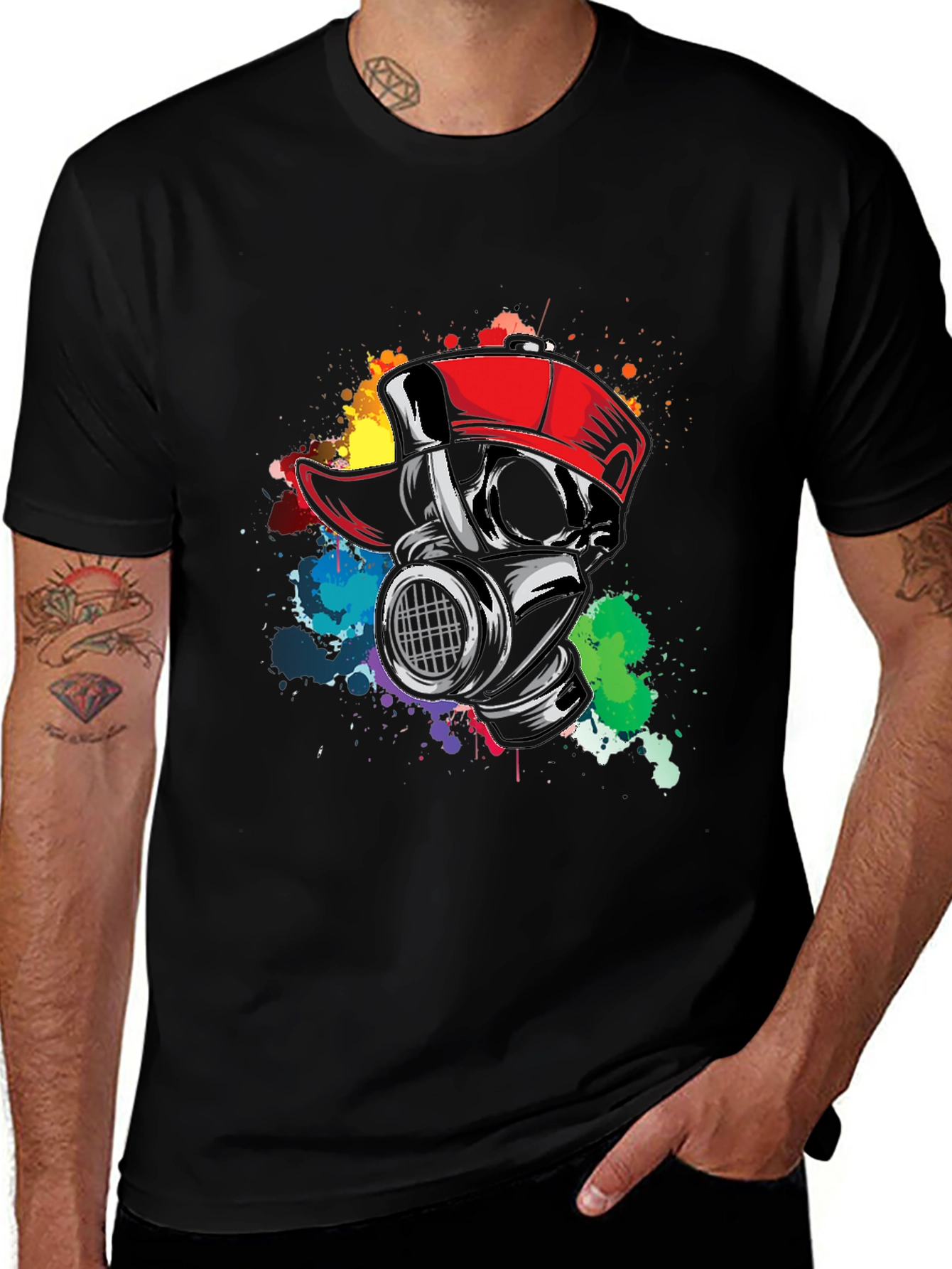 Gas Mask Graffiti Tee - Urban Style