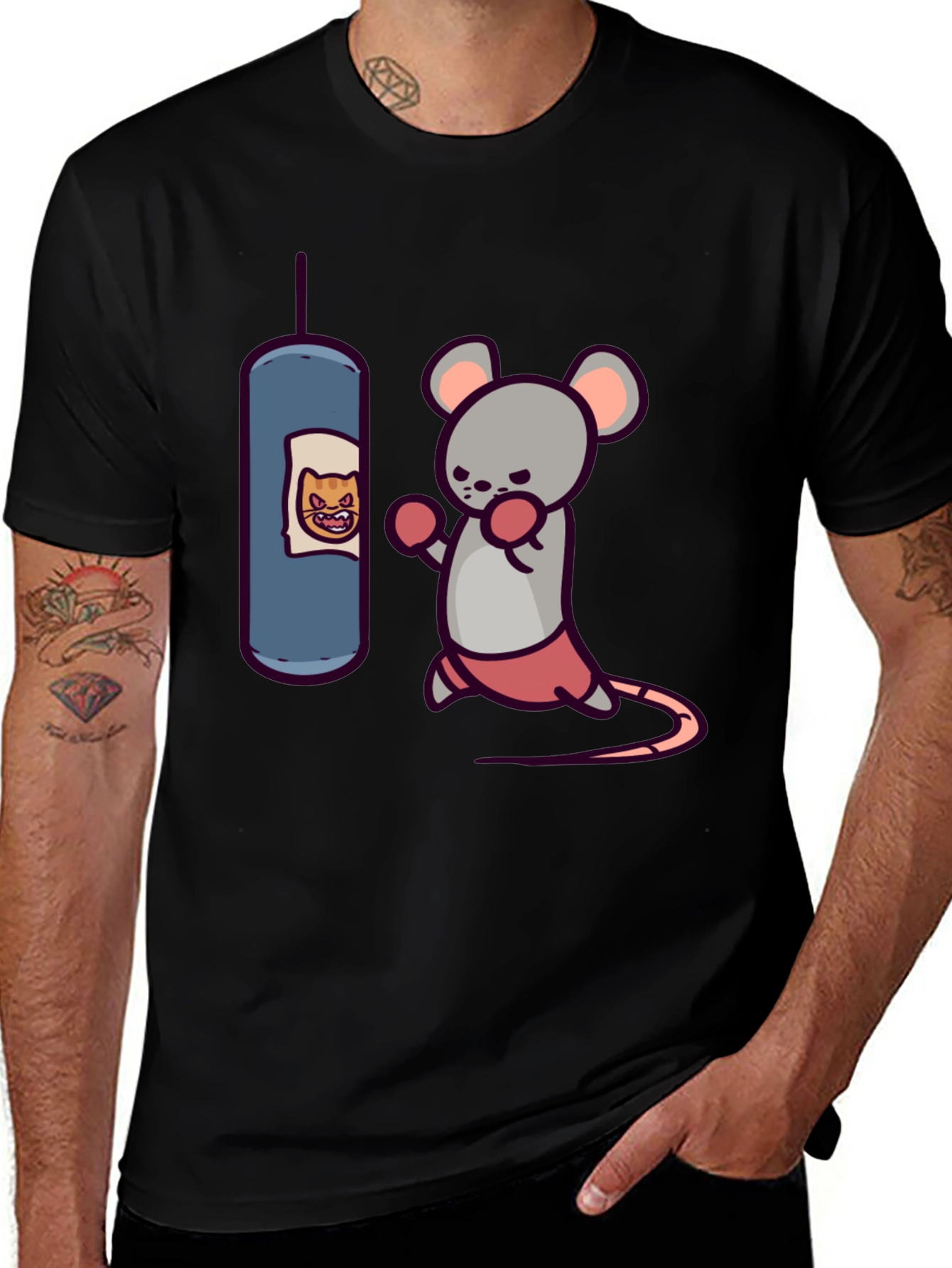 Variant 11 of Boxing Mouse T-Shirt - Funny Cartoon Tee