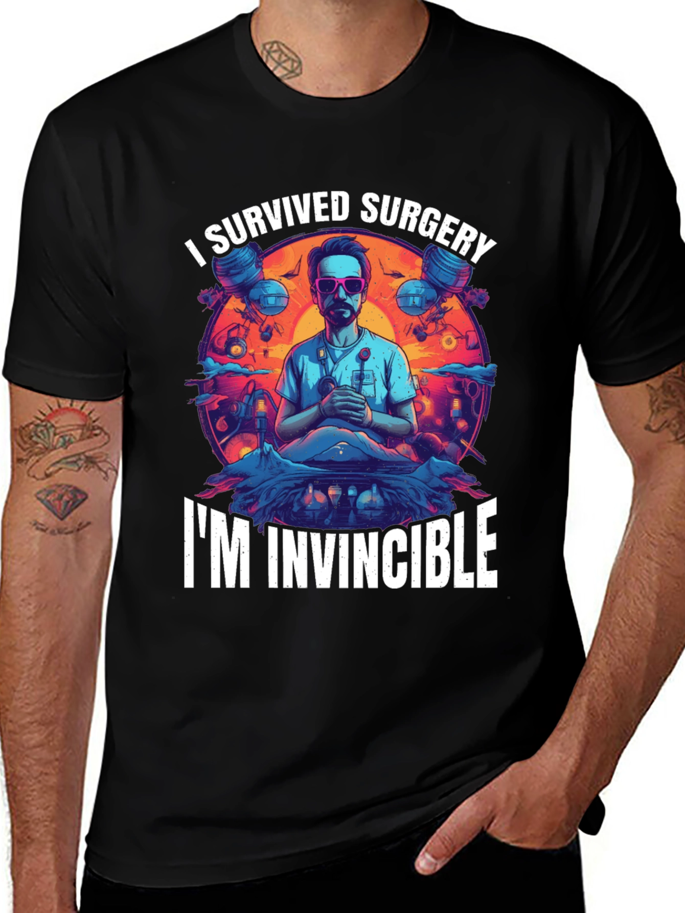 Variant 12 of I Survived Surgery I'm Invincible Graphic Tee