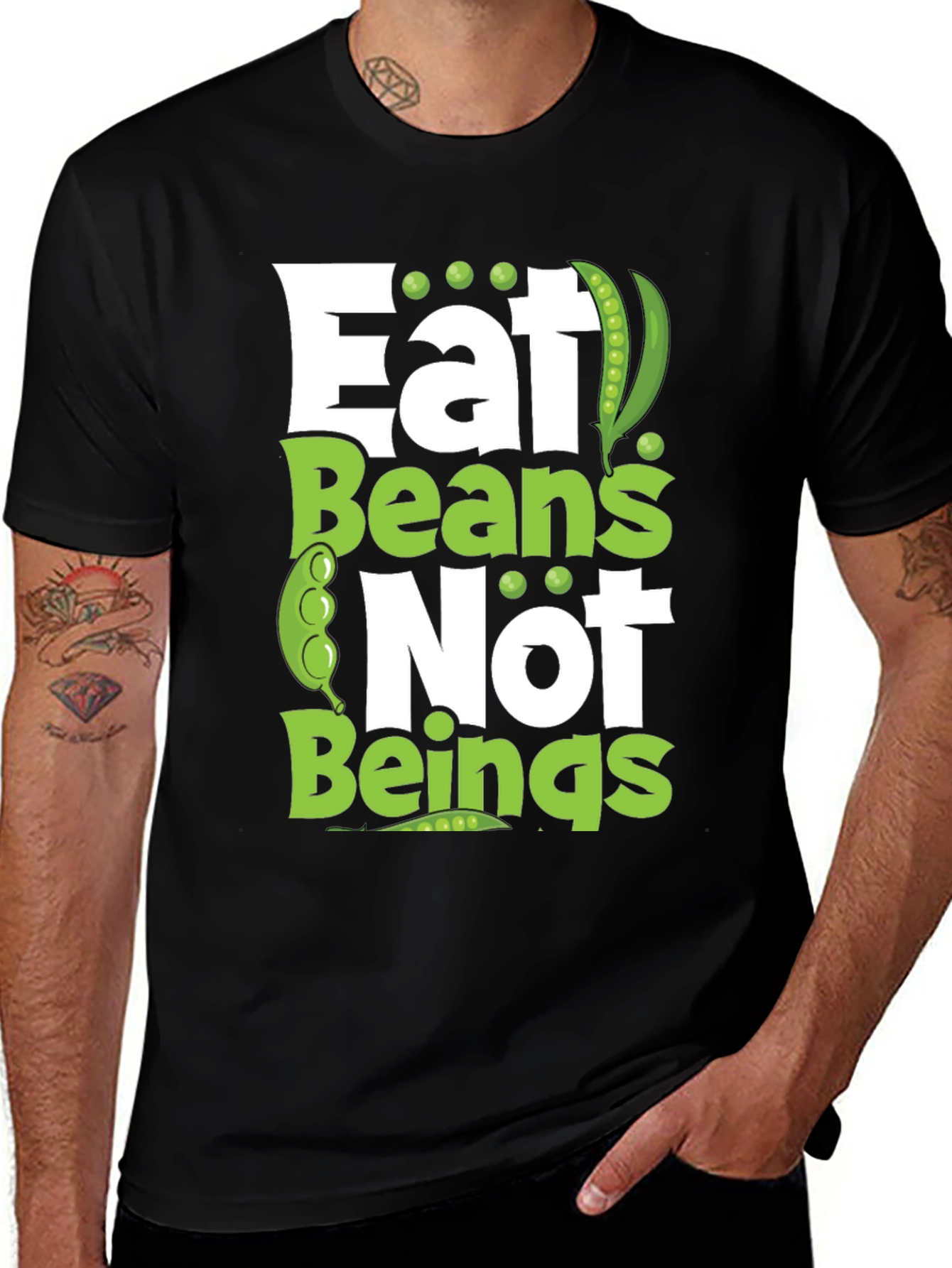 Variant 12 of Eat Beans Not Beings Funny Graphic Tee