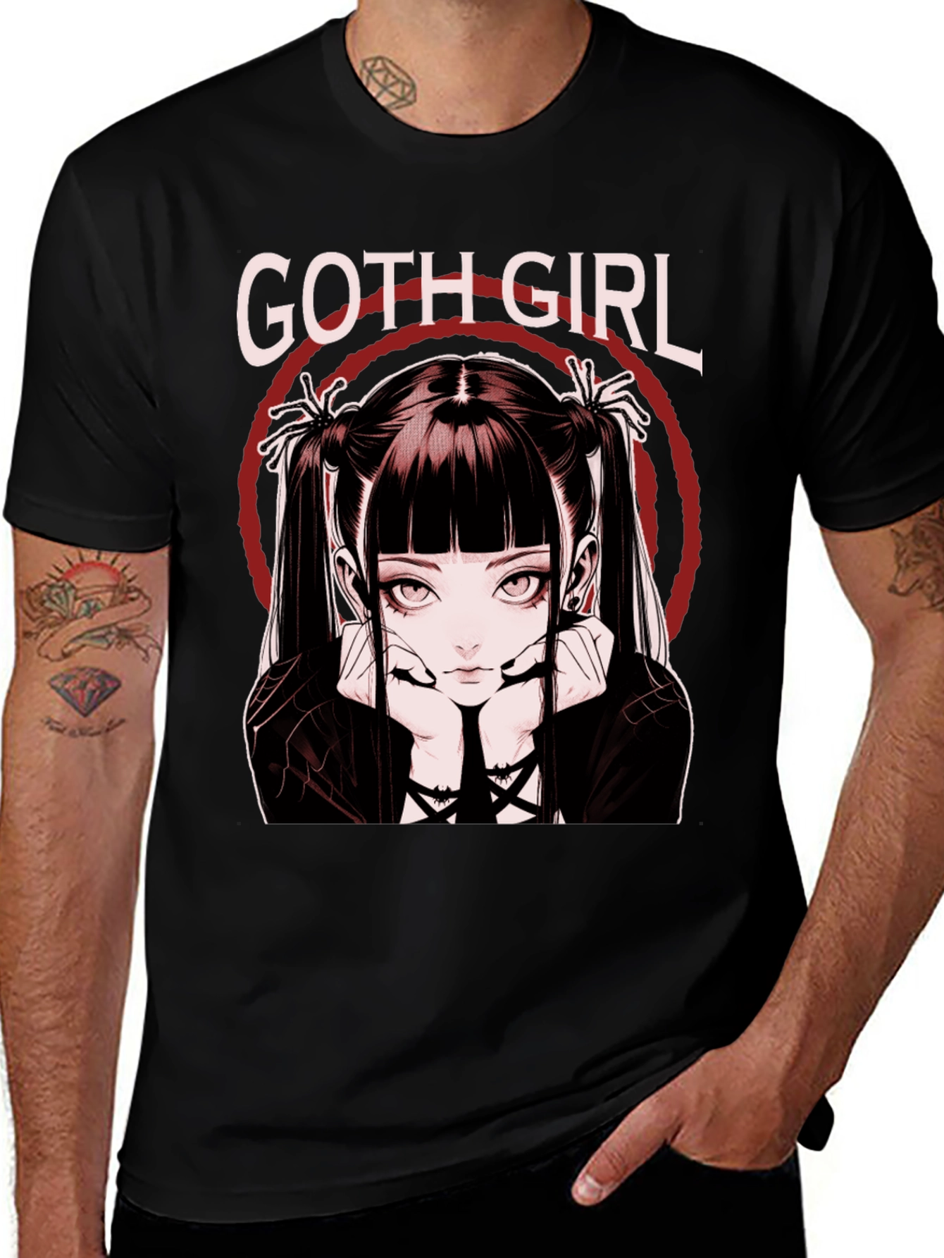 Variant 21 of Goth Girl Graphic Tee - Anime Style