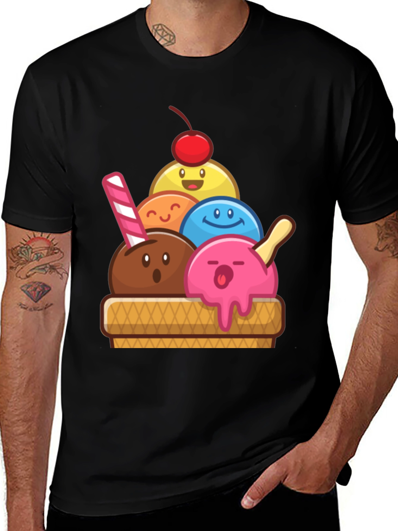 Variant 14 of Cute Ice Cream Cartoon Graphic Tee