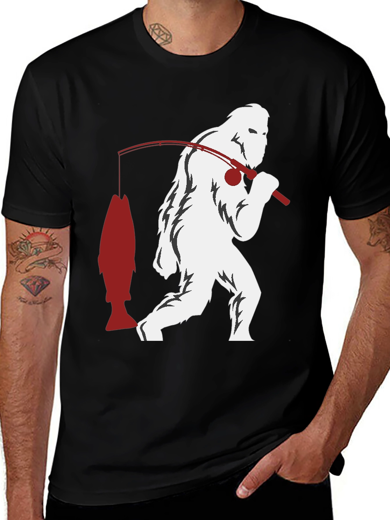 Variant 9 of Sasquatch Fishing Graphic Tee