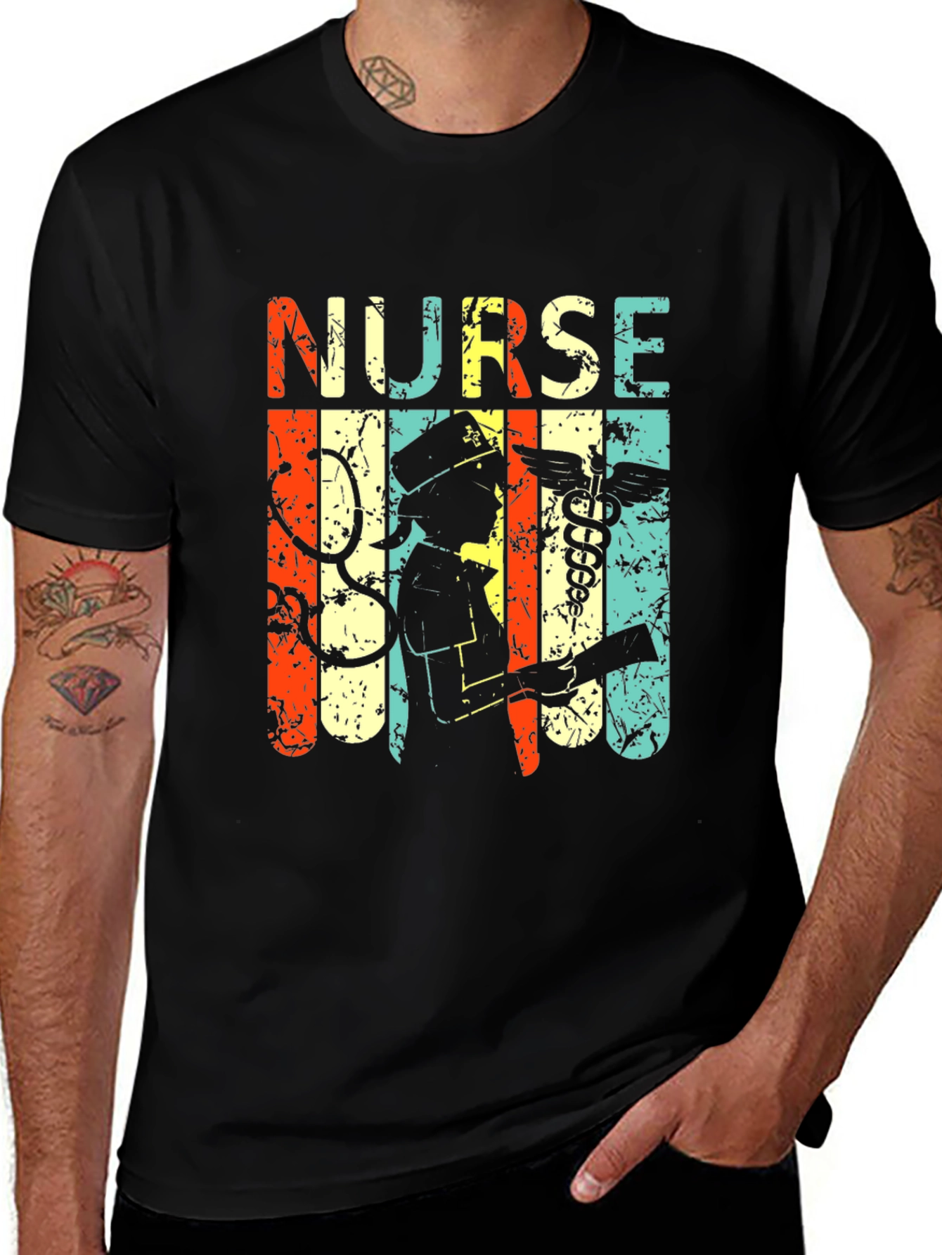 Variant 8 of Retro Nurse Graphic Tee - Vintage Style Comfort