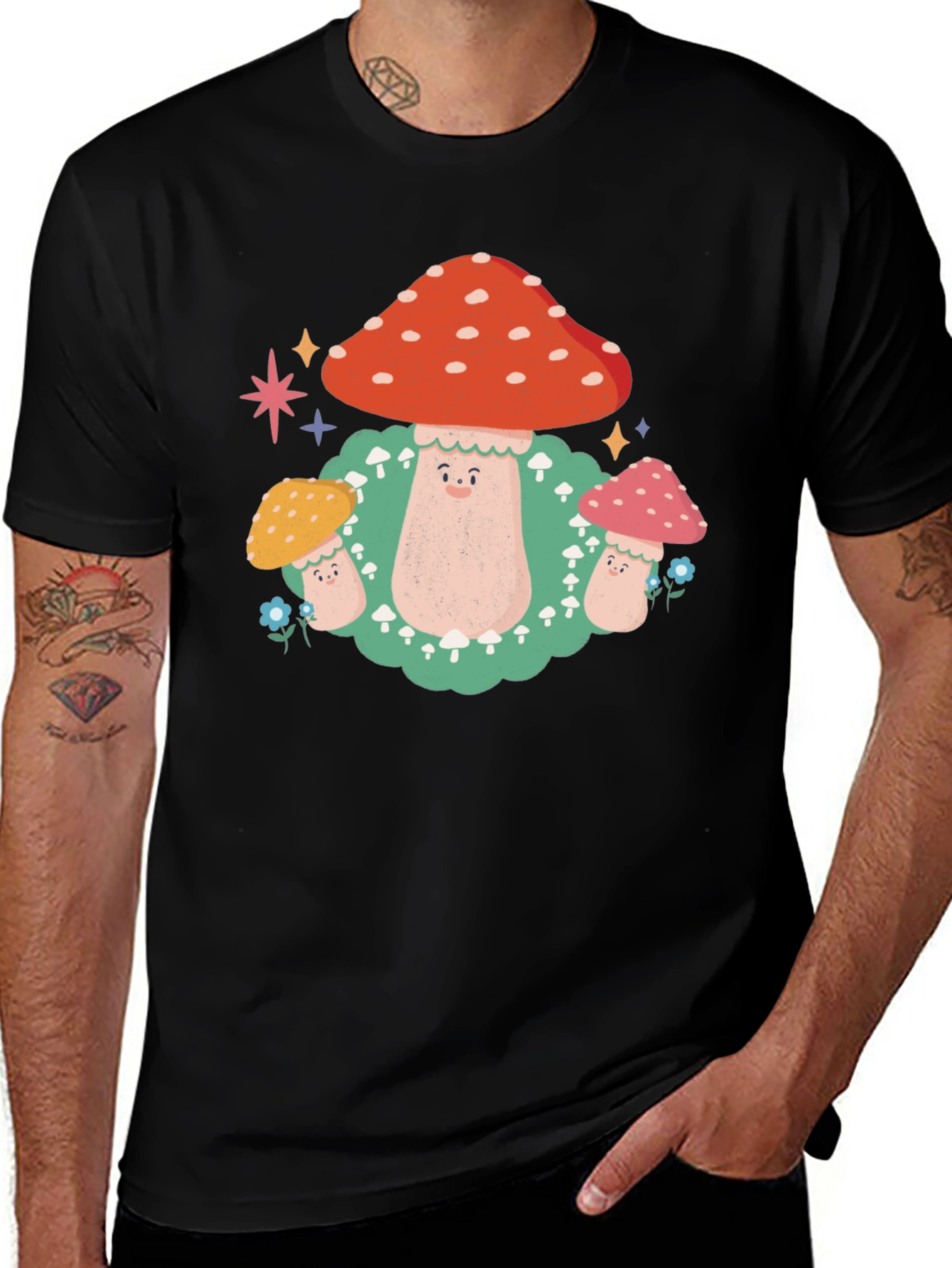 Variant 4 of Mushroom Graphic T-Shirt - Funky Forest Design