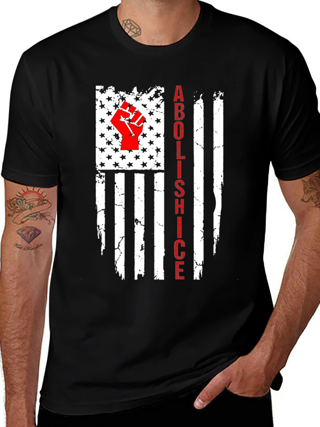 Abolish ICE Flag Graphic T-Shirt