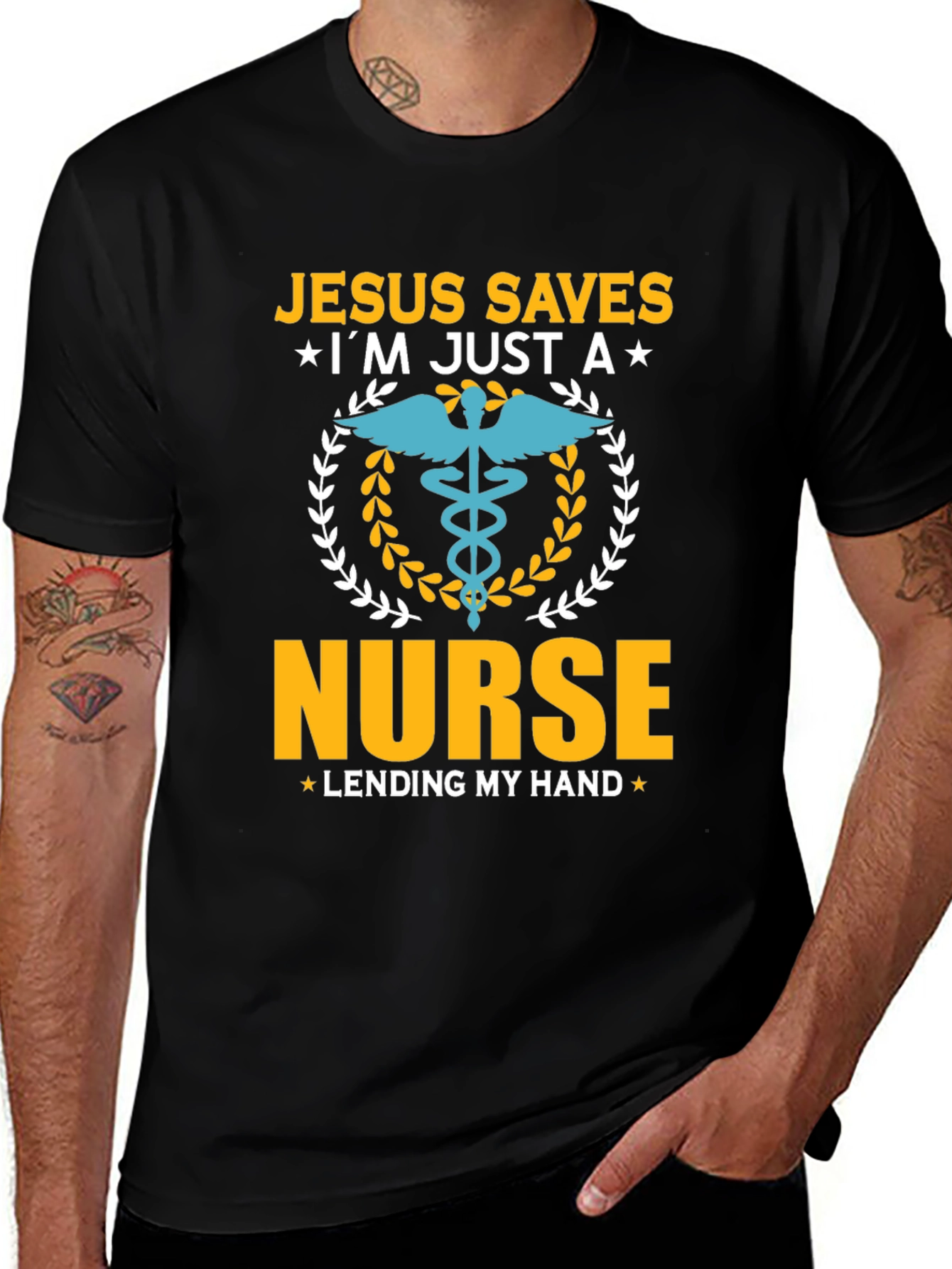 Variant 13 of Jesus Saves Nurse T-Shirt - Lending My Hand