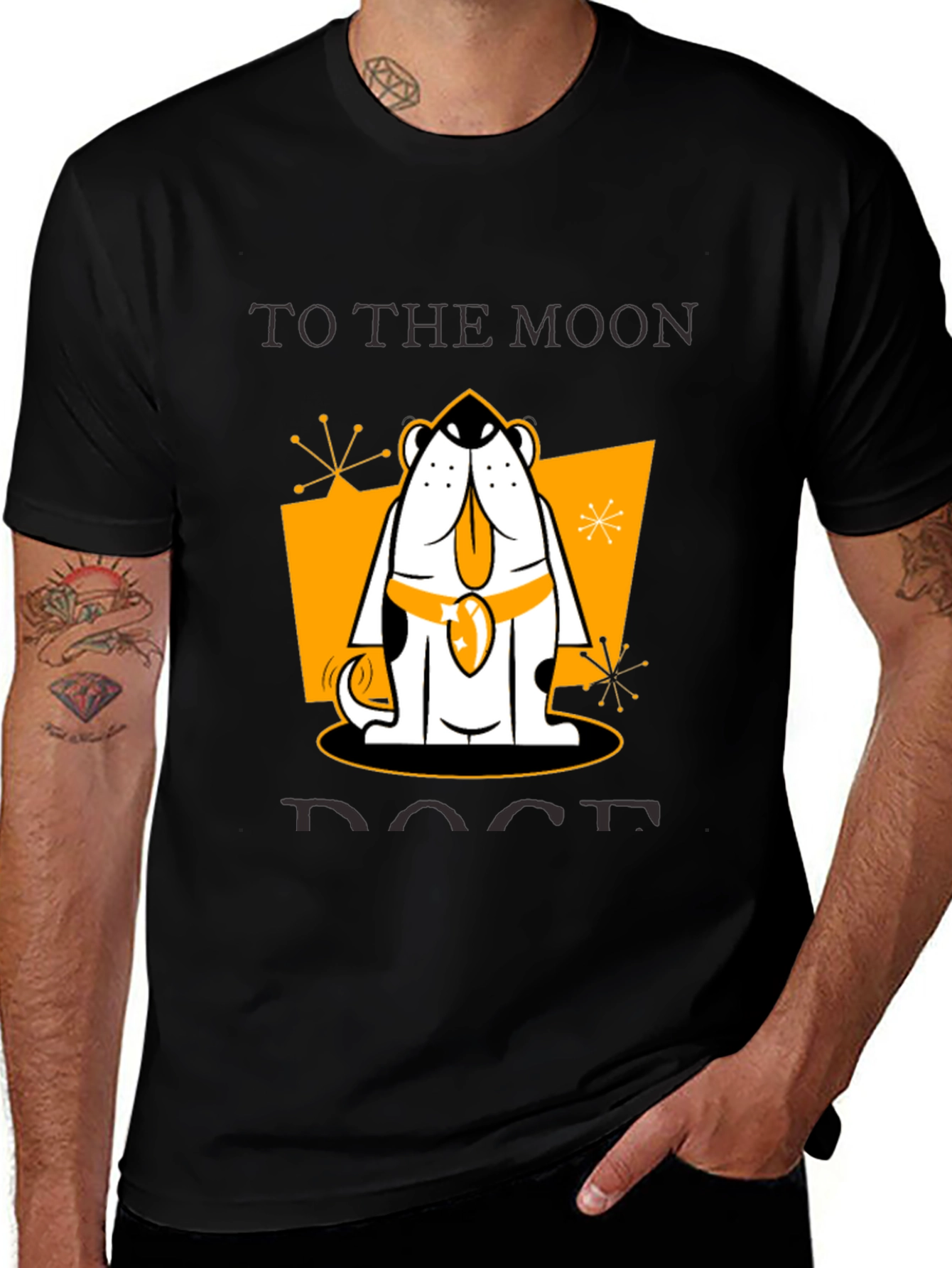 Doge To The Moon Black T-Shirt
