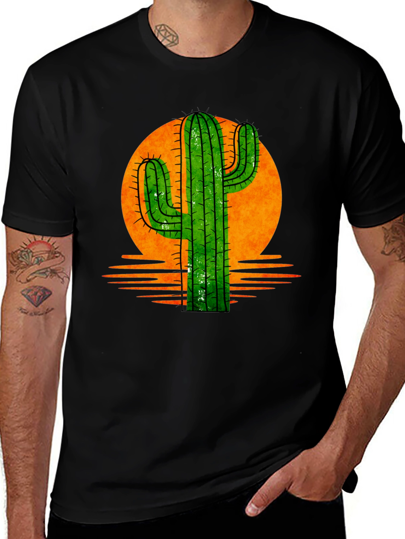 Variant 28 of Cactus Sunset Graphic Tee - Desert Vibes