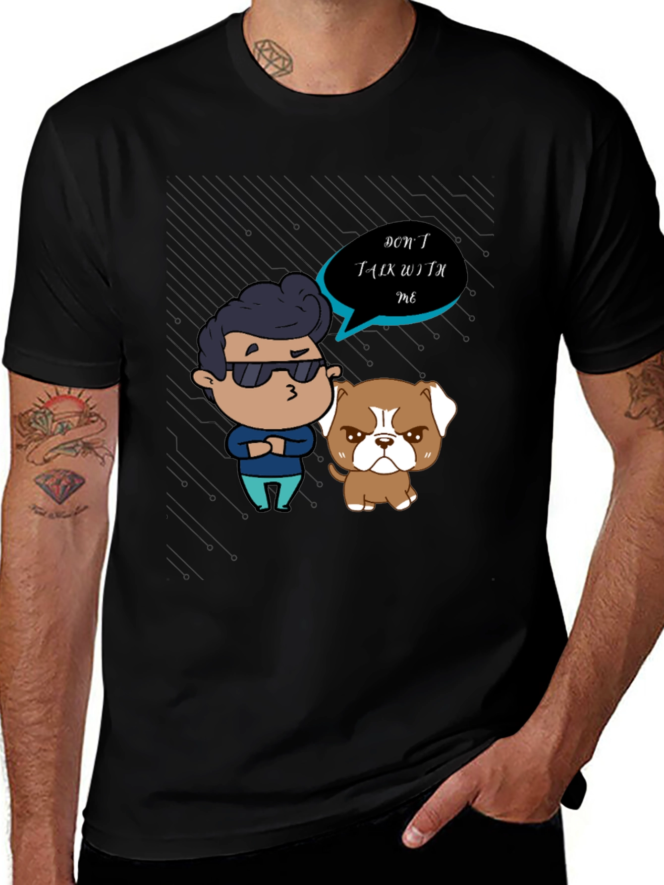 Variant 8 of Grumpy Cartoon Graphic T-Shirt