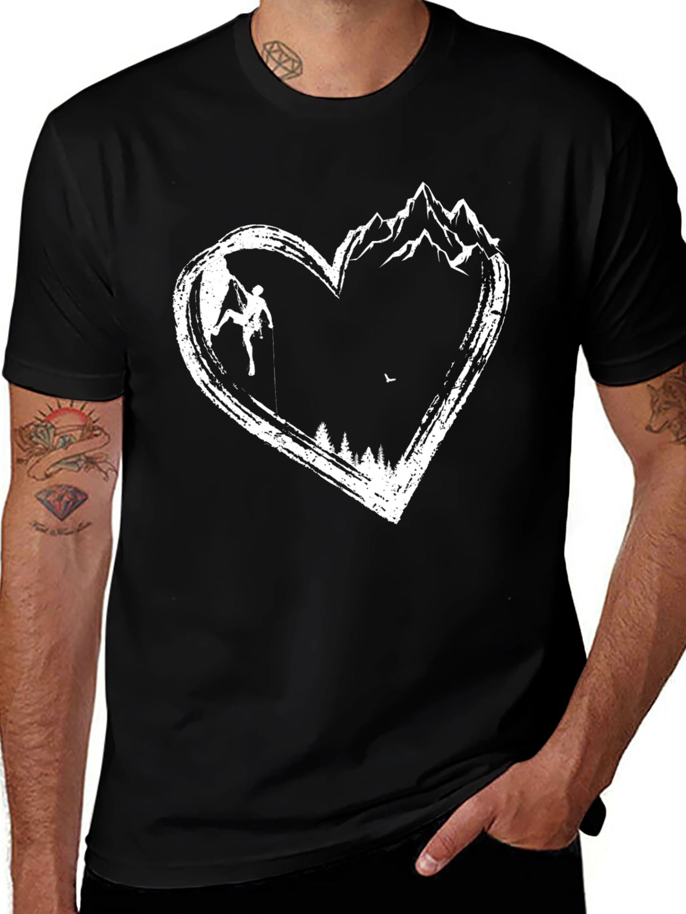 Variant 24 of Climbing Heart Graphic Tee - Mountain Lover's Shirt