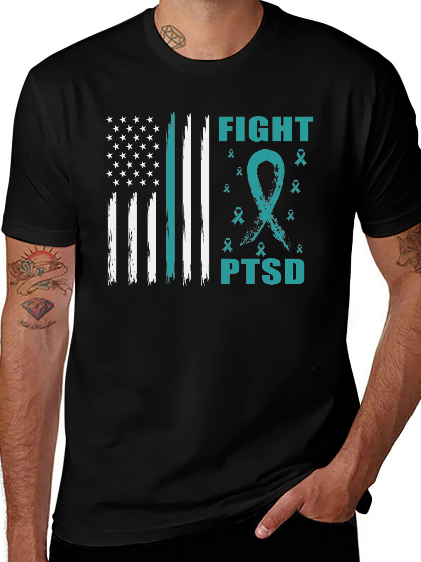 Fight PTSD Awareness Ribbon T-Shirt