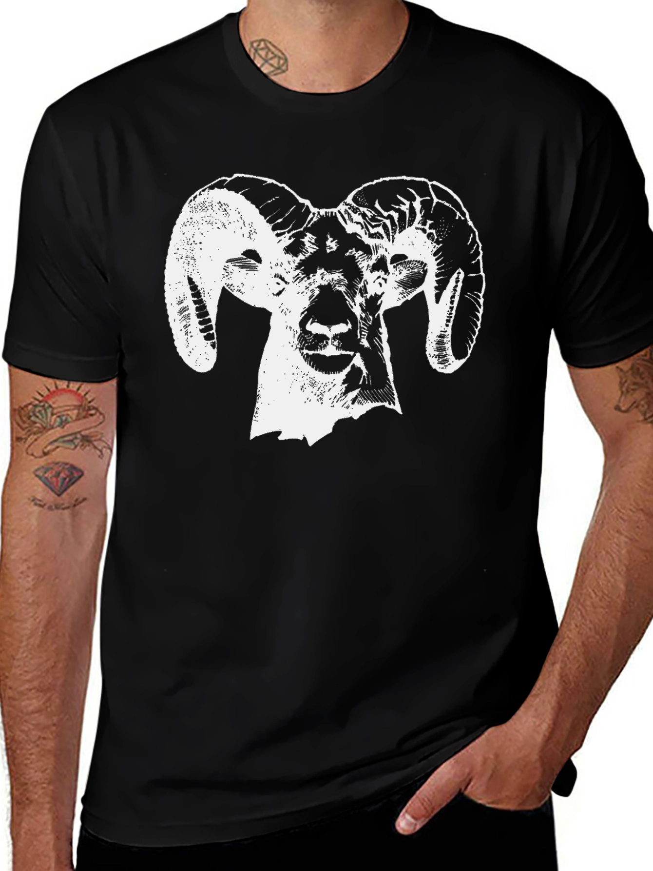 Variant 12 of Ram Graphic Black T-Shirt