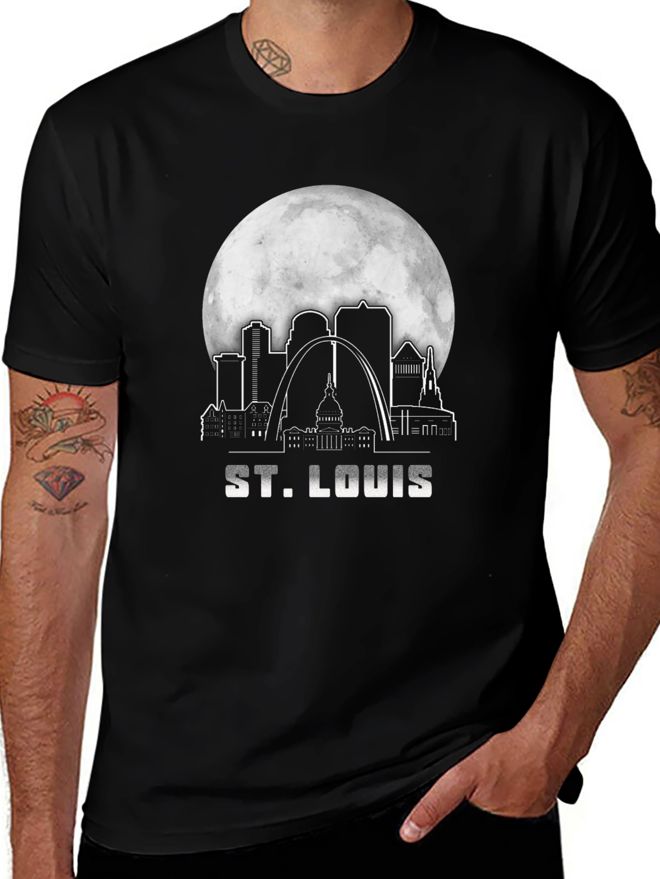 St. Louis Skyline Black Graphic Tee