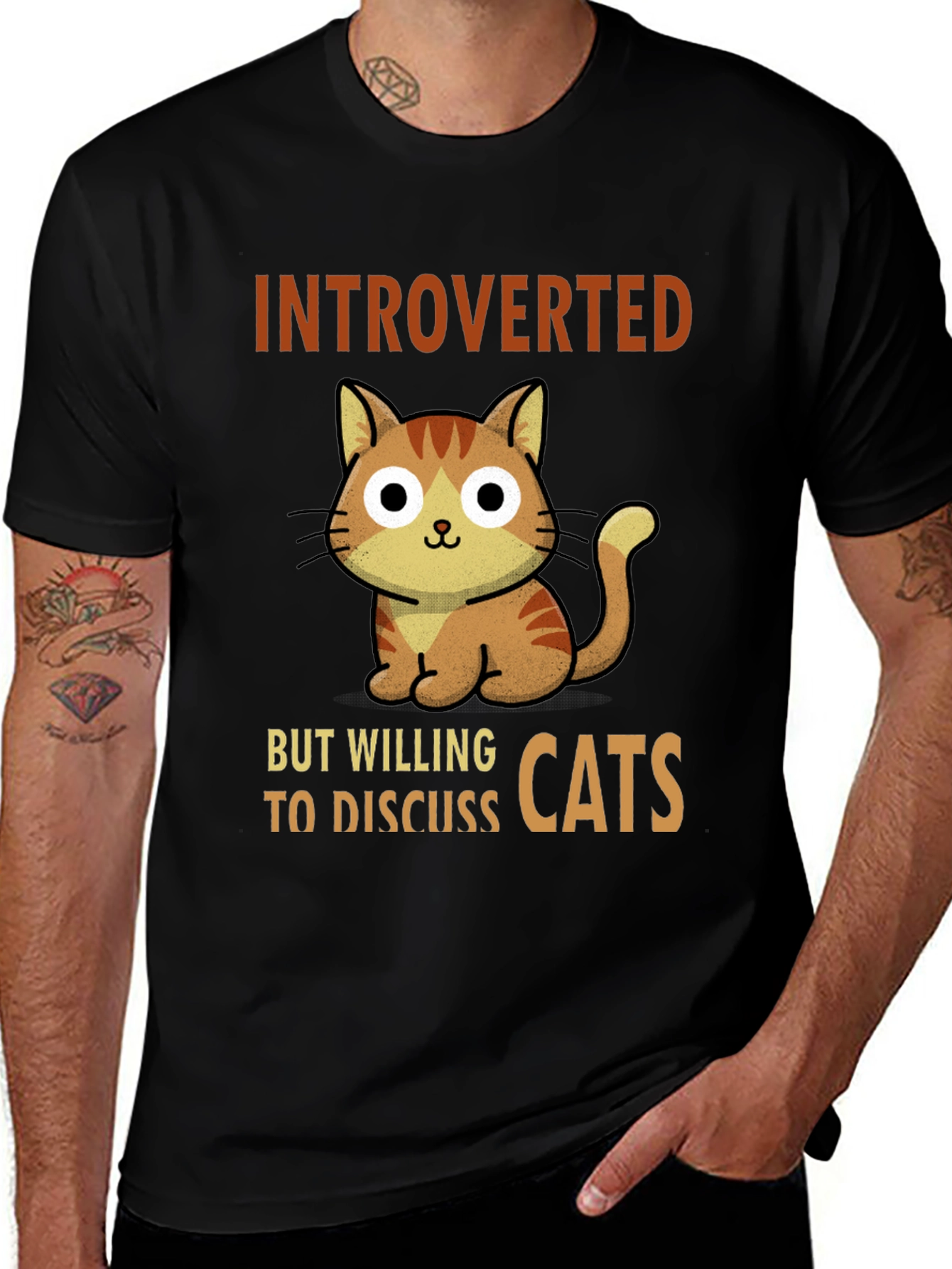 Variant 3 of Introverted But Willing To Discuss Cats T-Shirt