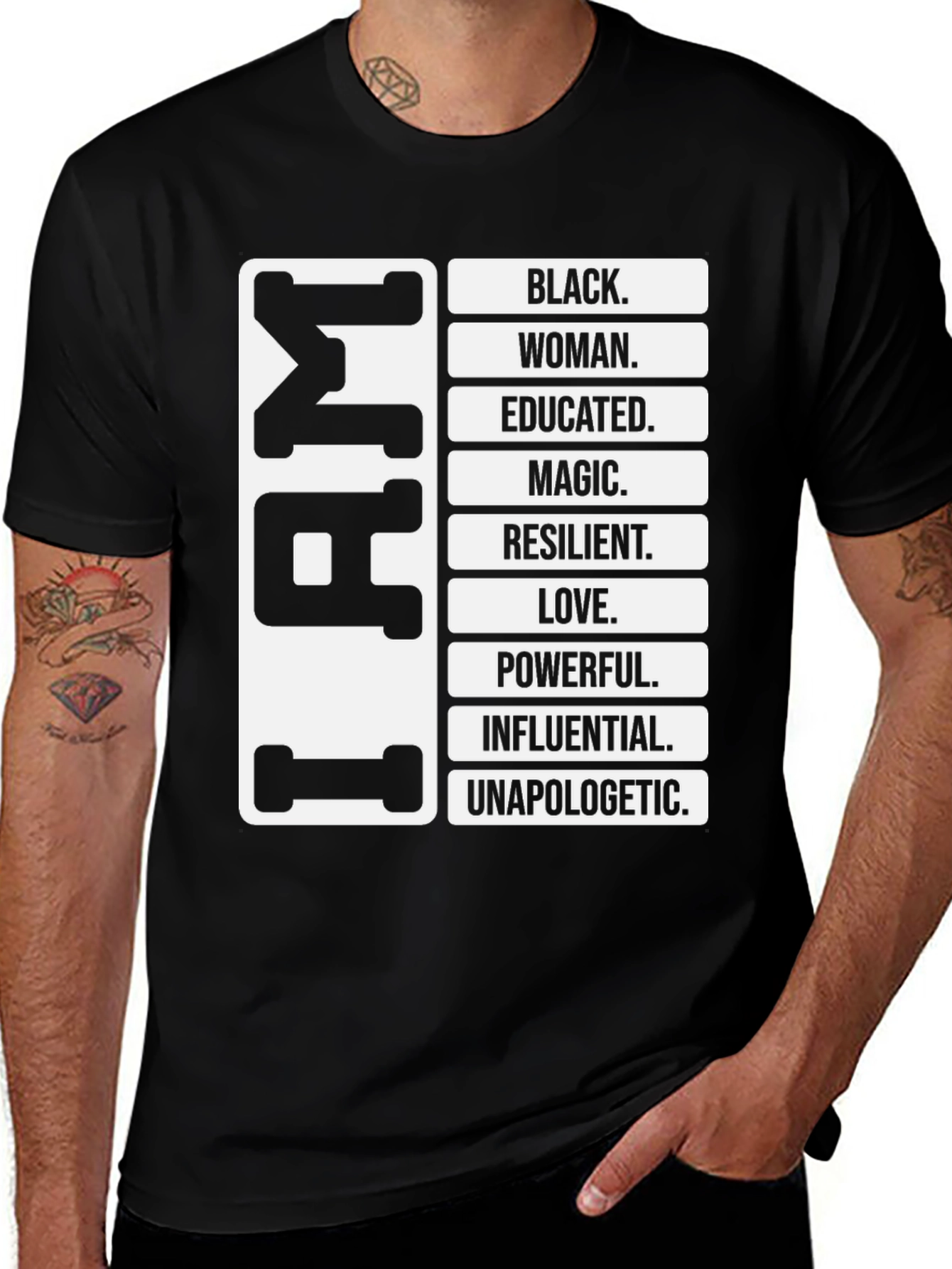 Variant 26 of Empowered Woman T-Shirt - Black, Educated, Magic, Resilient, Love