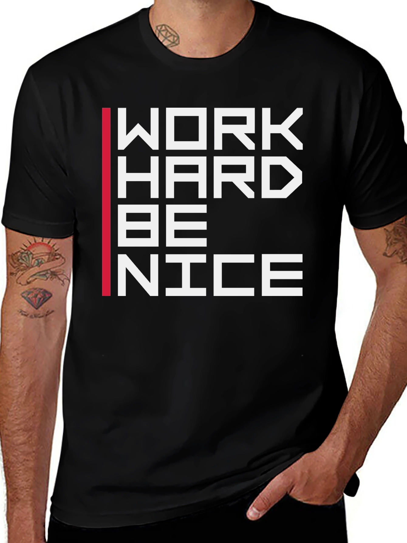 Variant 19 of Work Hard Be Nice Graphic T-Shirt