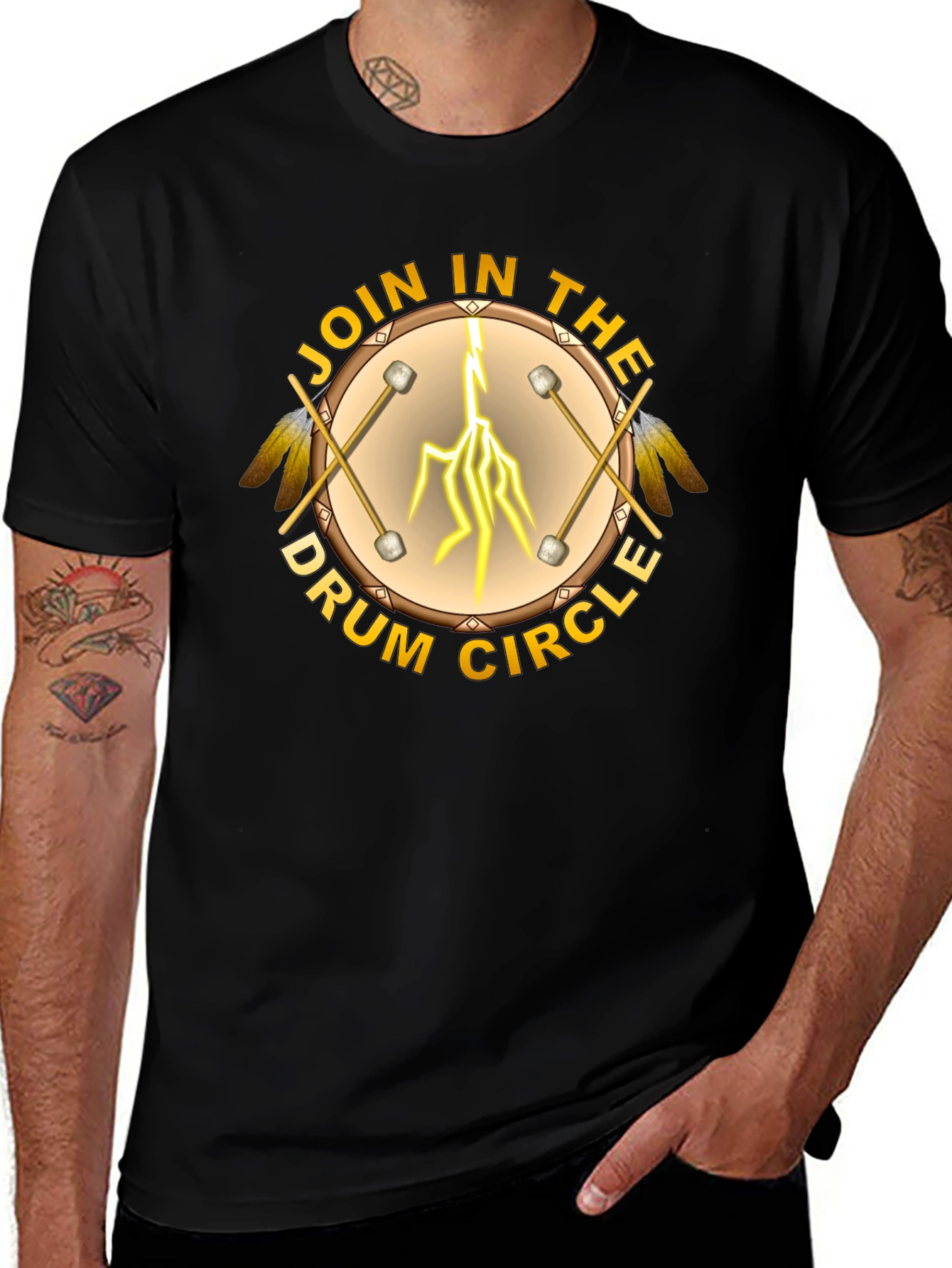 Join the Drum Circle Black T-Shirt