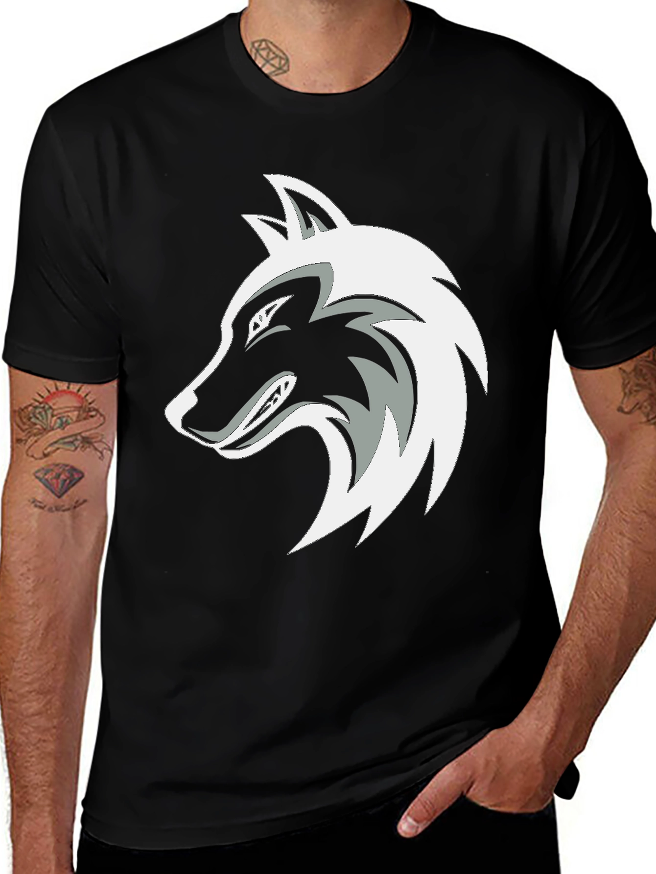Variant 11 of Black Wolf Graphic T-Shirt