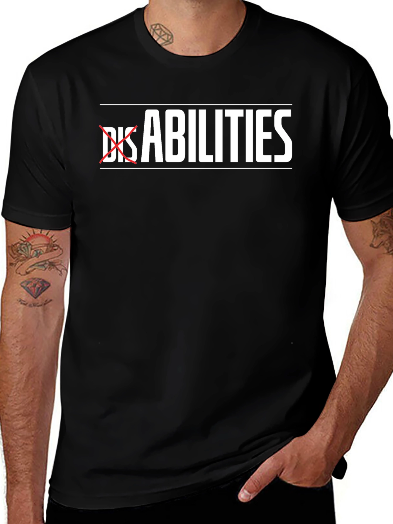Variant 14 of No Dis-Abilities Black Graphic T-Shirt