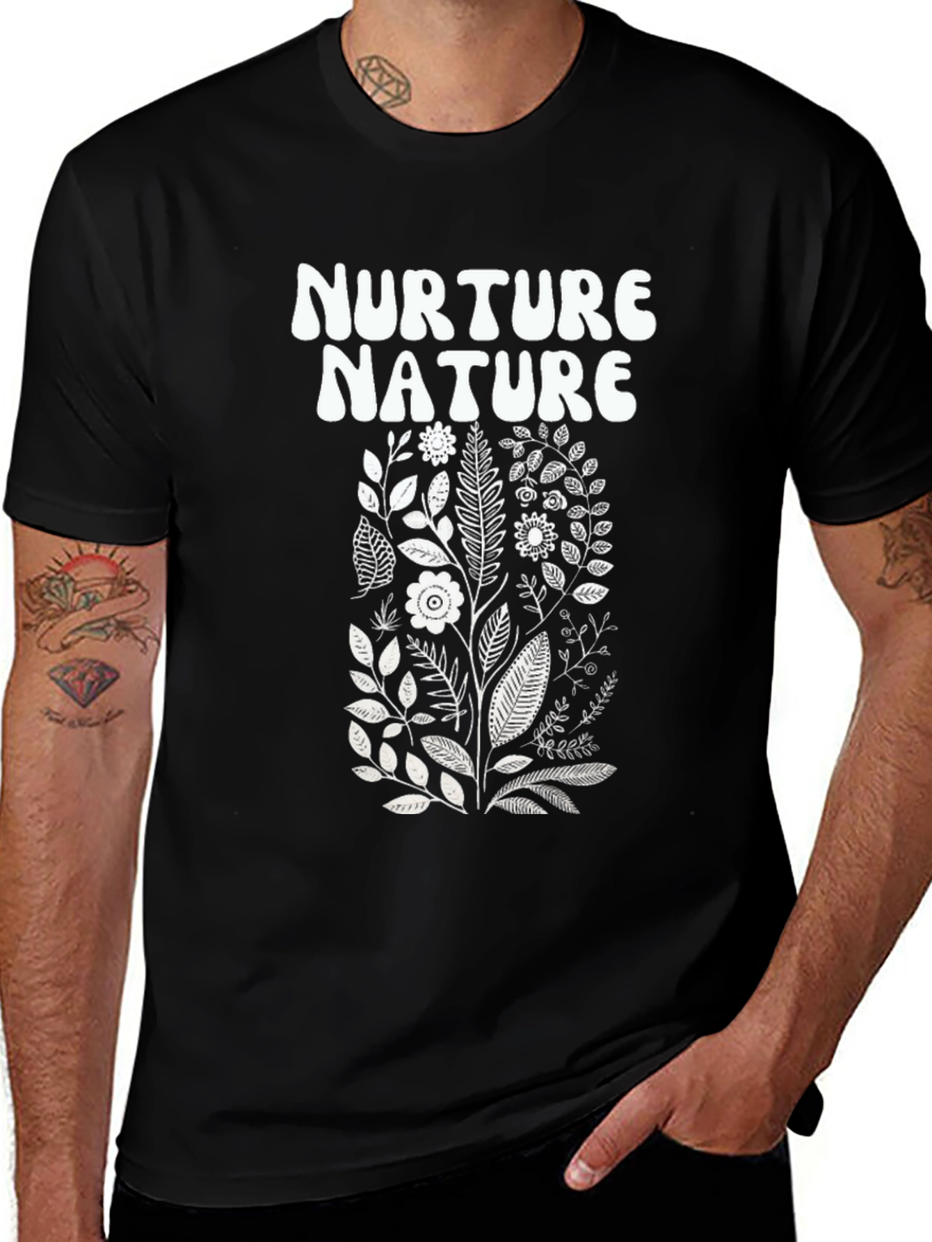 Variant 12 of Nurture Nature Black Graphic Tee