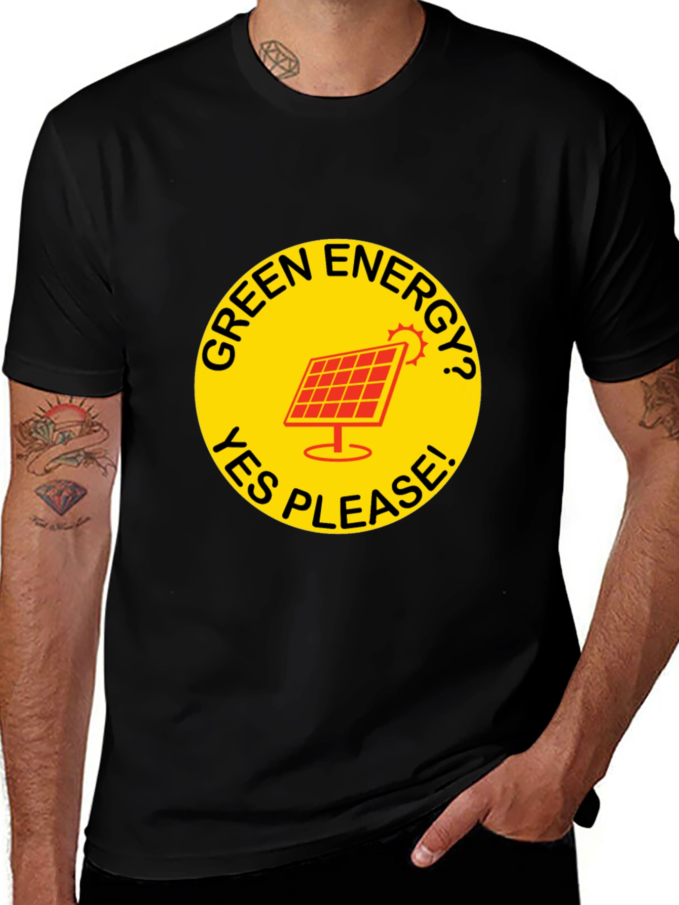 Variant 29 of Green Energy T-Shirt - Solar Panel Design